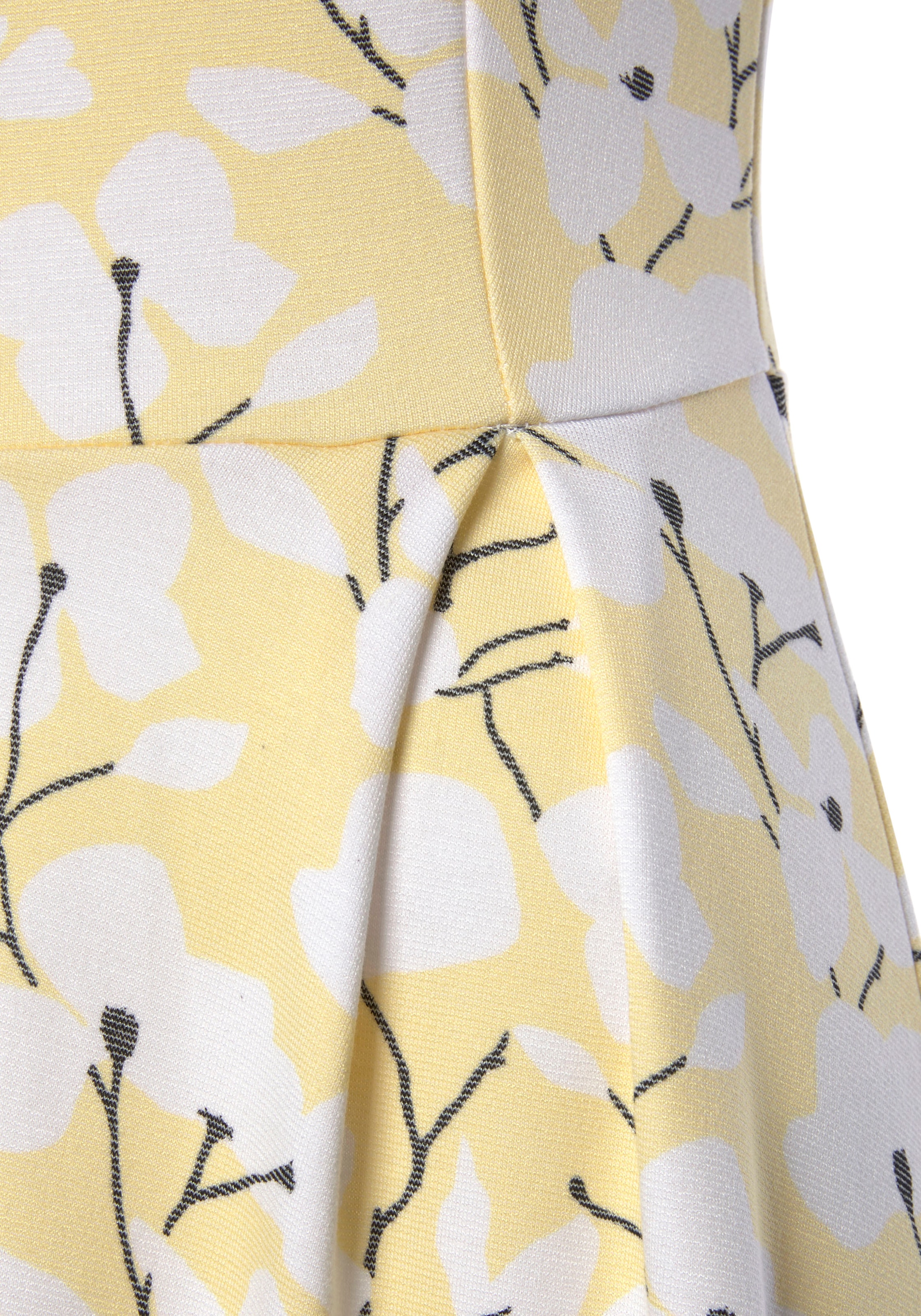 Beachtime by Lascana Robe midi »mit ausgestelltem Rockteil mit Blumendruck, Jerseykleid« Sans poches robe d'été élégante, robe imprimée, robe trapèze, casual-chic
