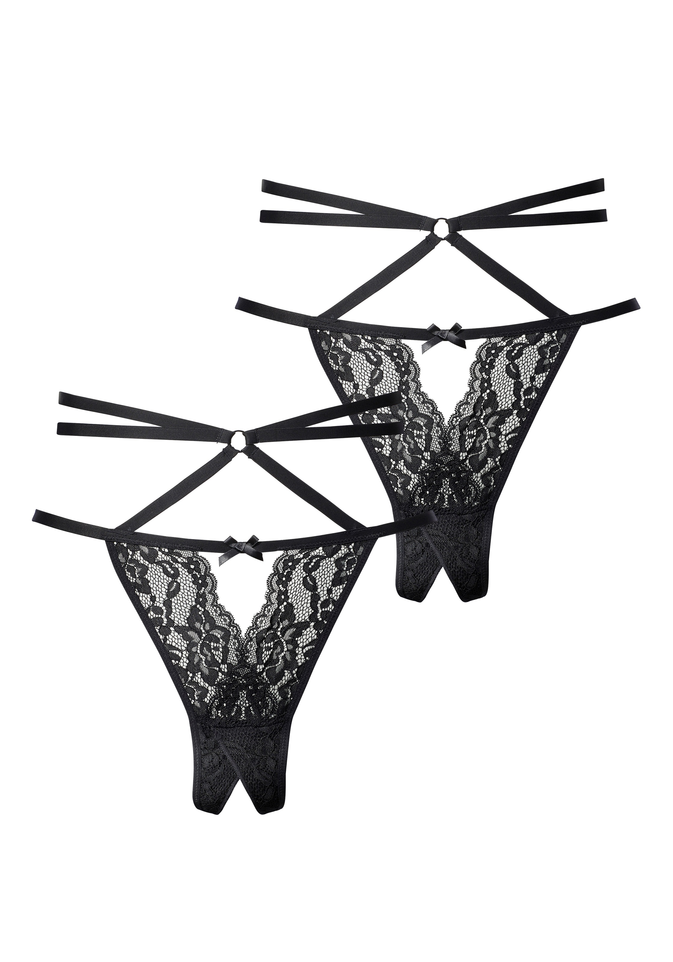 petite fleur gold String-Ouvert 2 Stk. mit sexy Bänderoptik