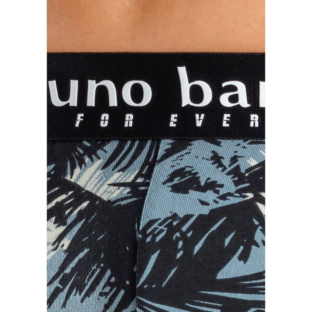 Bruno Banani Boxer »Boxershorts für Herren«, (Packung, 4 St., 4er-Pack), mit Palmendruck und unifarben aus Baumwollmischung