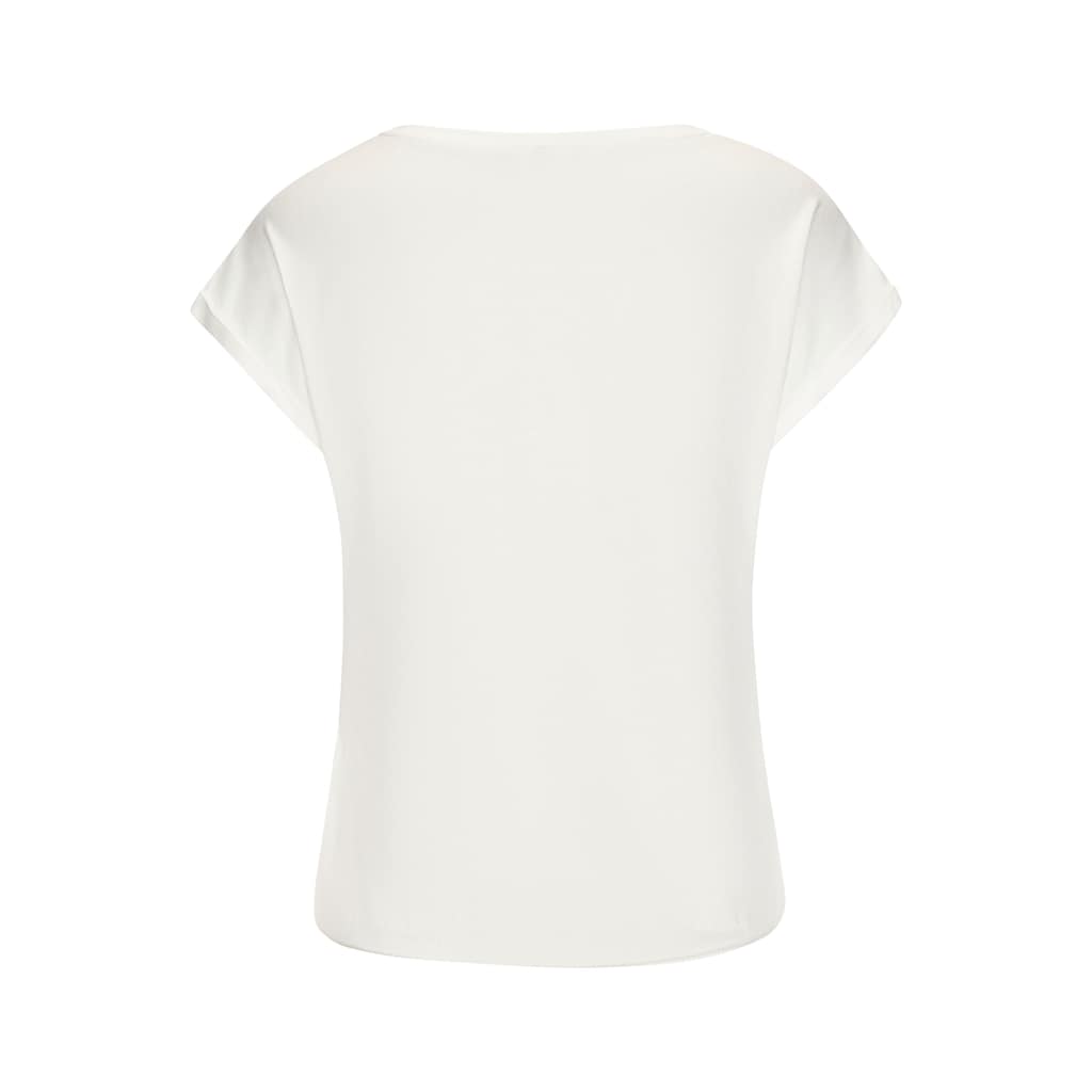 LASCANA Kurzarmshirt »mit schimmerndem Blumenprint«, aus elastischer Viskose-Qualität