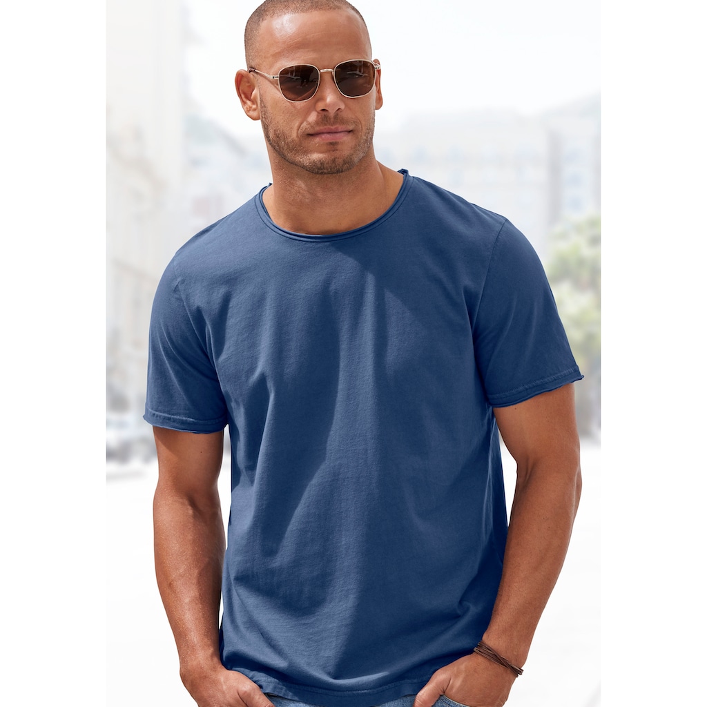 John Devin T-Shirt, (Packung, 2), Relaxed Fit, Kurzarm, Freizeitshirt mit Rundhals aus reiner Baumwolle