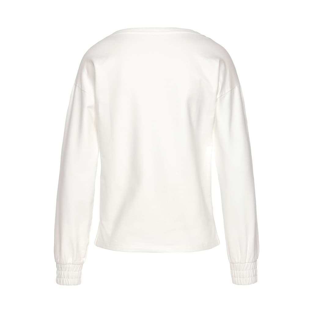 Bench. Loungewear Sweatshirt, mit gerafften Ärmelbündchen, Loungeanzug