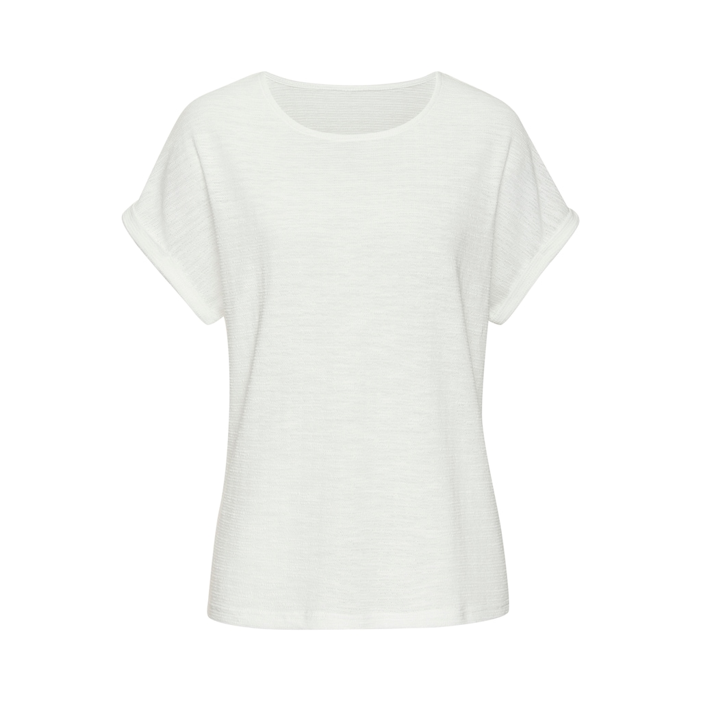 Vivance T-Shirt »aus bügelfreiem Strukturstrick«, (2er-Pack), aus bügelfreiem Strukturstrick und mit recycelten Polyester-Fasern