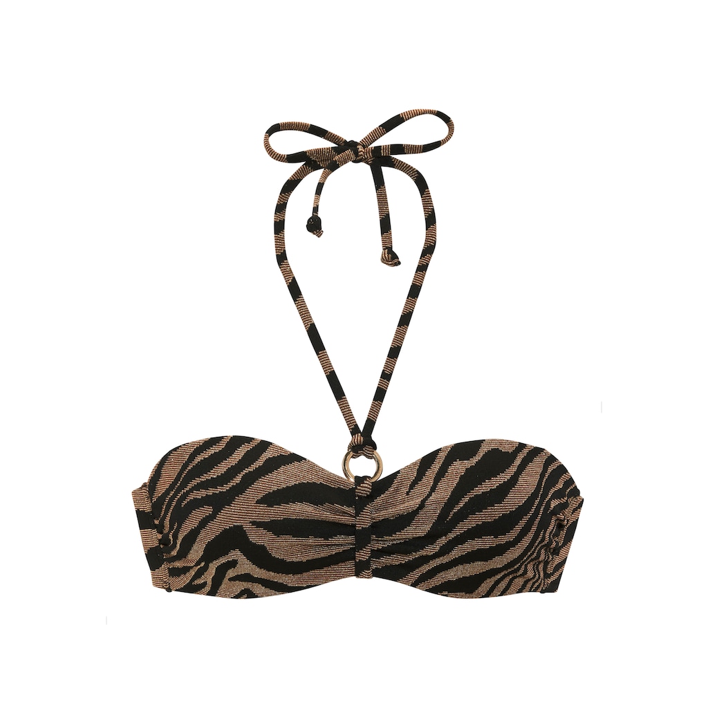 Bruno Banani Bügel-Bandeau-Bikini, in zweifarbiger Animal-Optik