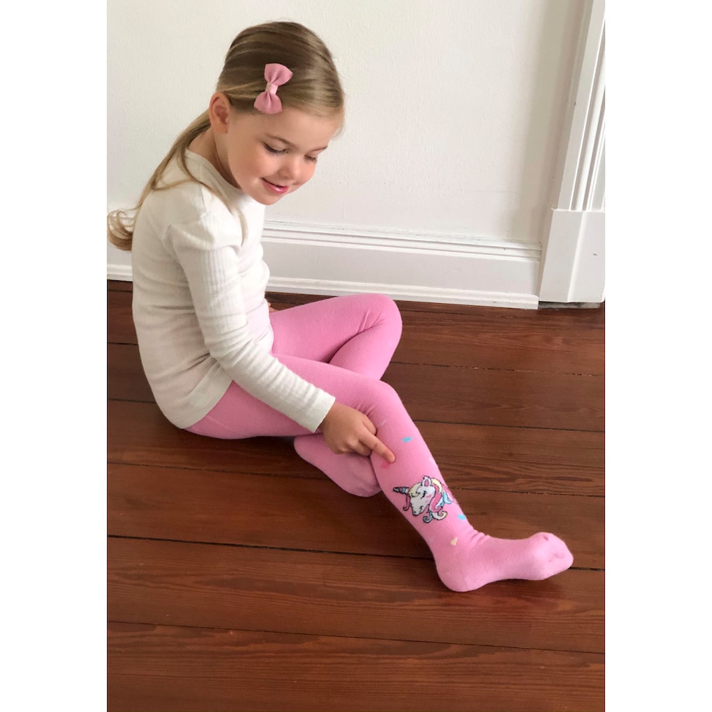 H.I.S Strickstrumpfhose, (Packung, 3 St.), mit eingestrickten Einhorn Motiven