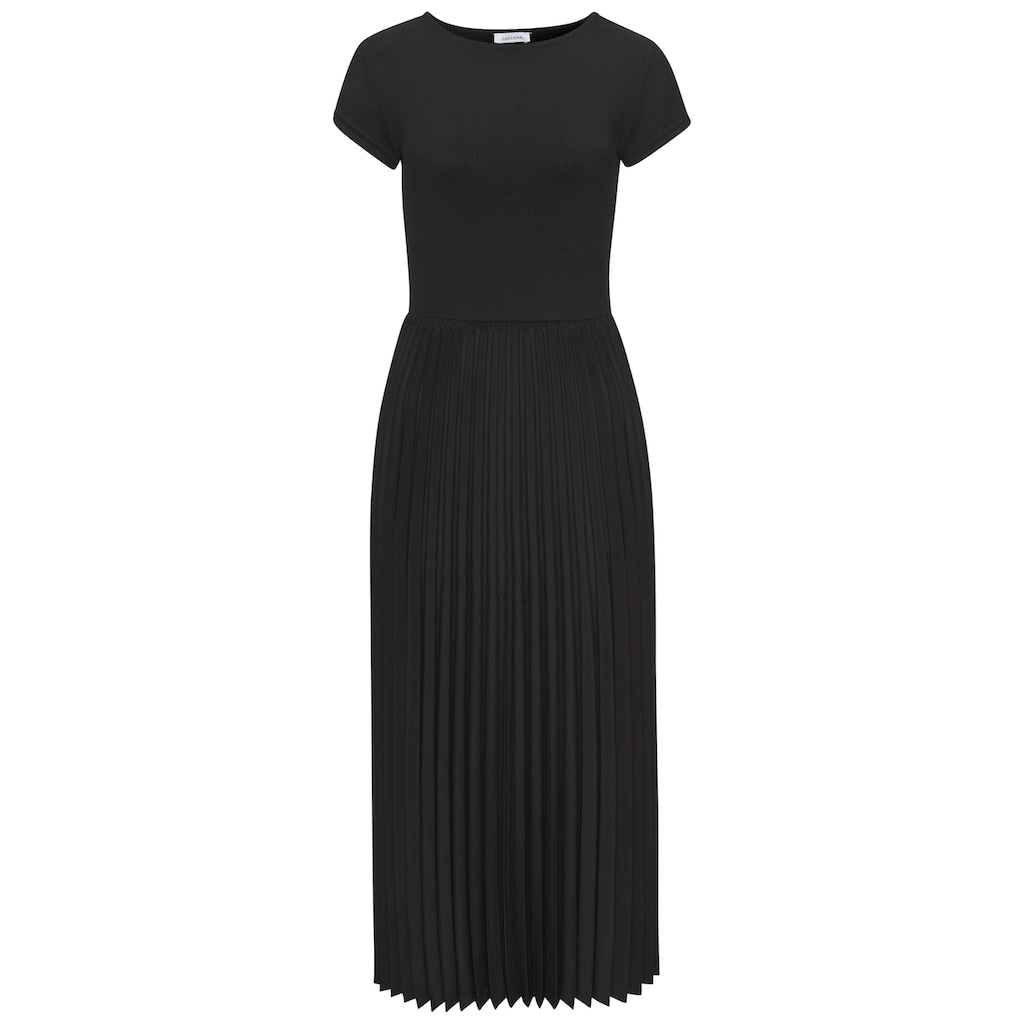 LASCANA Midikleid, mit Plisseerockteil, Basic, modisch
