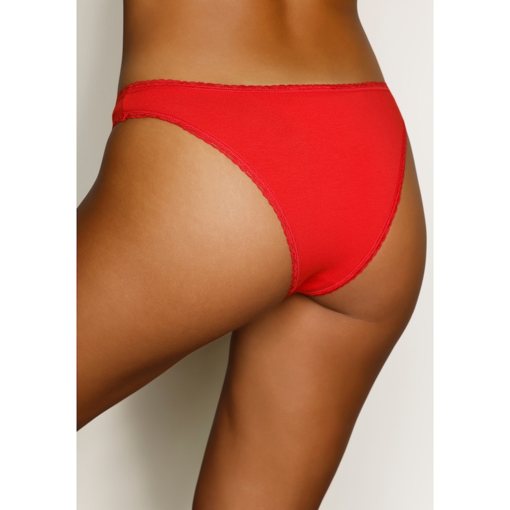 LASCANA Brasilslip, (5er-Pack), mit süssen Herzchen-Prints und aus elastischer Baumwoll-Qualität