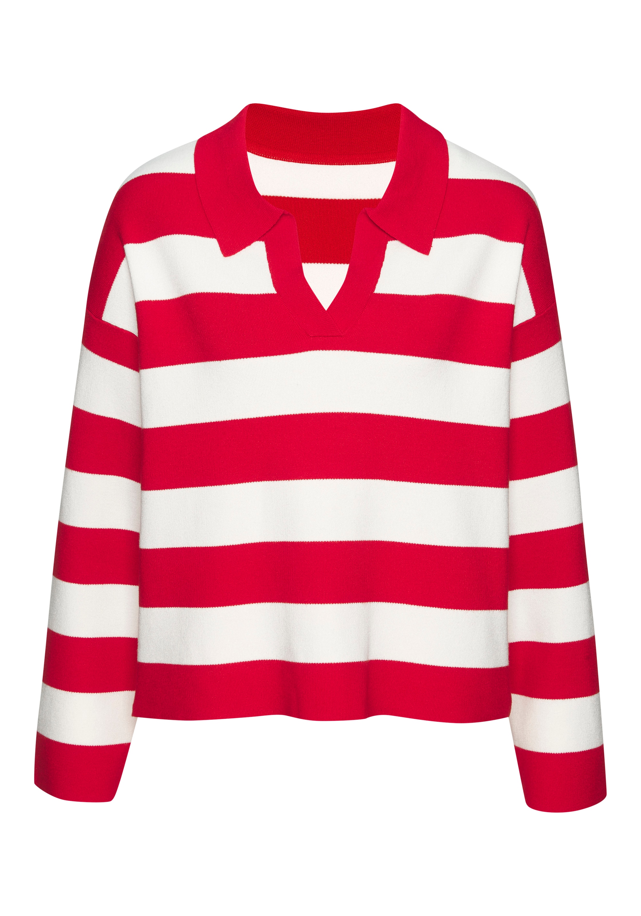 LASCANA Polokragenpullover mit Blockstreifen, Strickpullover, casual-sportiv