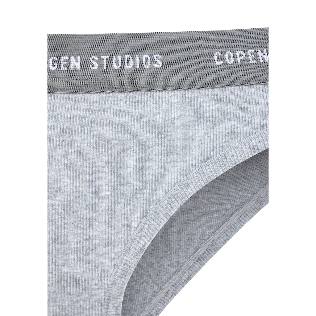 Copenhagen Studios Bikinislip »mit softem Logobund«, (2er-Pack), aus gerippter Bio-Baumwollqualität