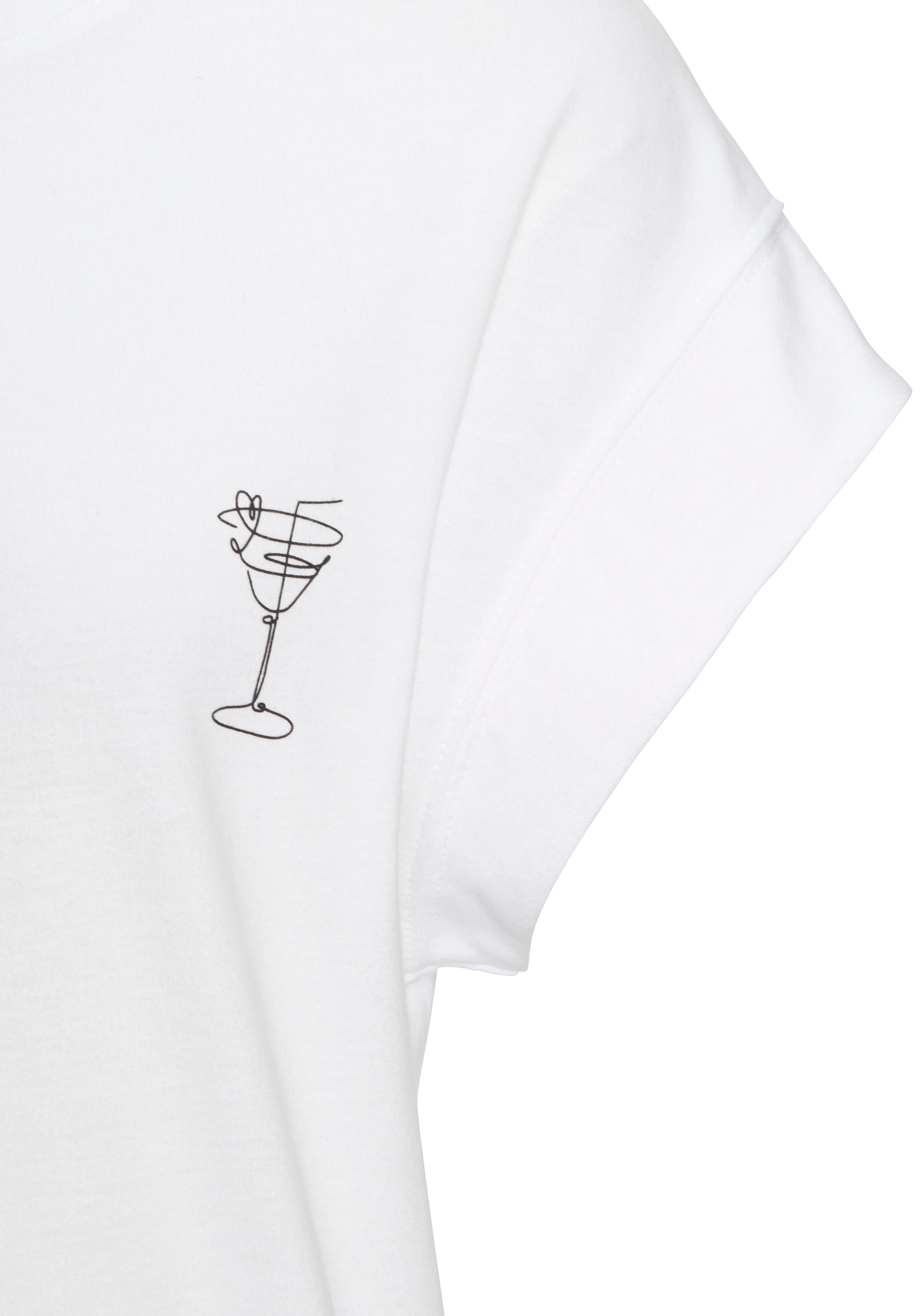 LASCANA T-shirt à manches courtes mit dezentem Frontdruck, T-Shirt aus Baumwolle, Printshirt, Basic