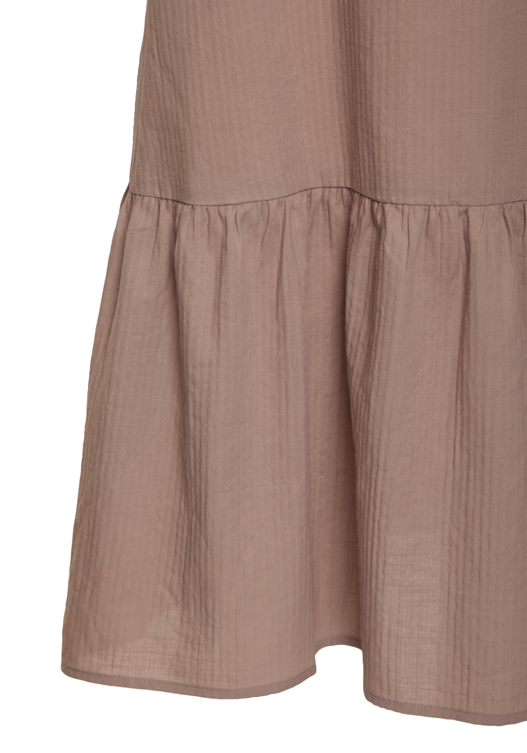 Vivance Blusenkleid »aus strukturierter Ware mit Volant« Ohne Taschen lockeres Tunikakleid, Sommerkleid, Strandkleid, Basic