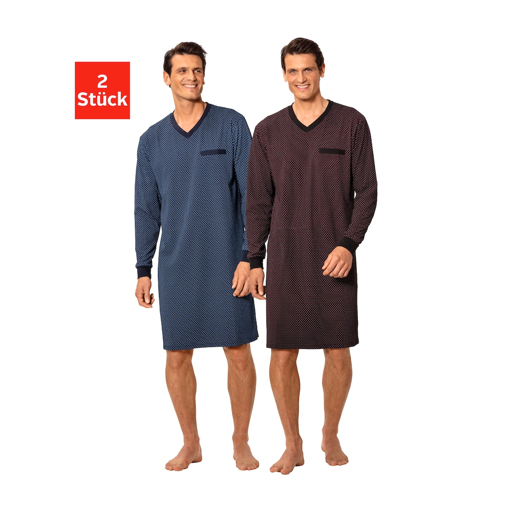 le jogger® Nachthemd, (2 tlg.), in bequemer Weite