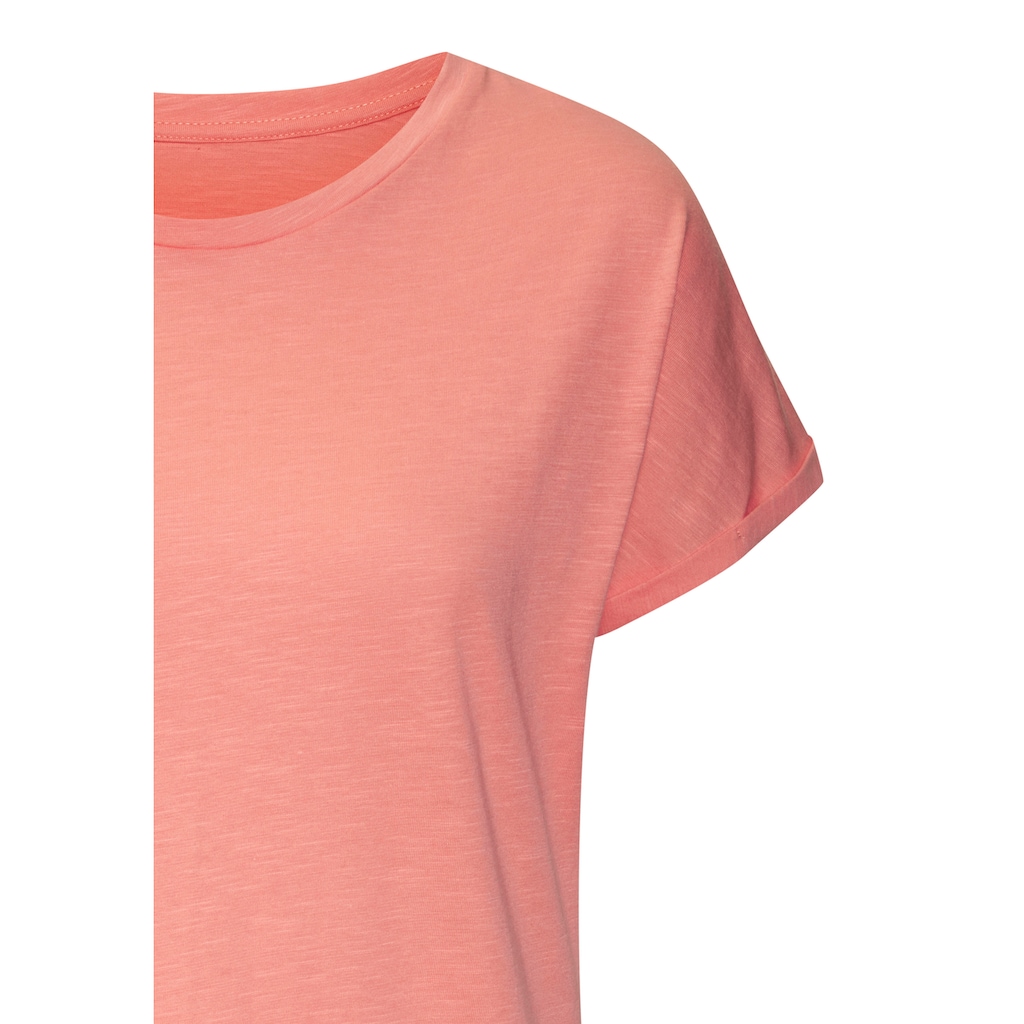 Vivance T-Shirt »mit modischem Frontprint«, (2er-Pack), aus weicher Baumwoll-Qualität
