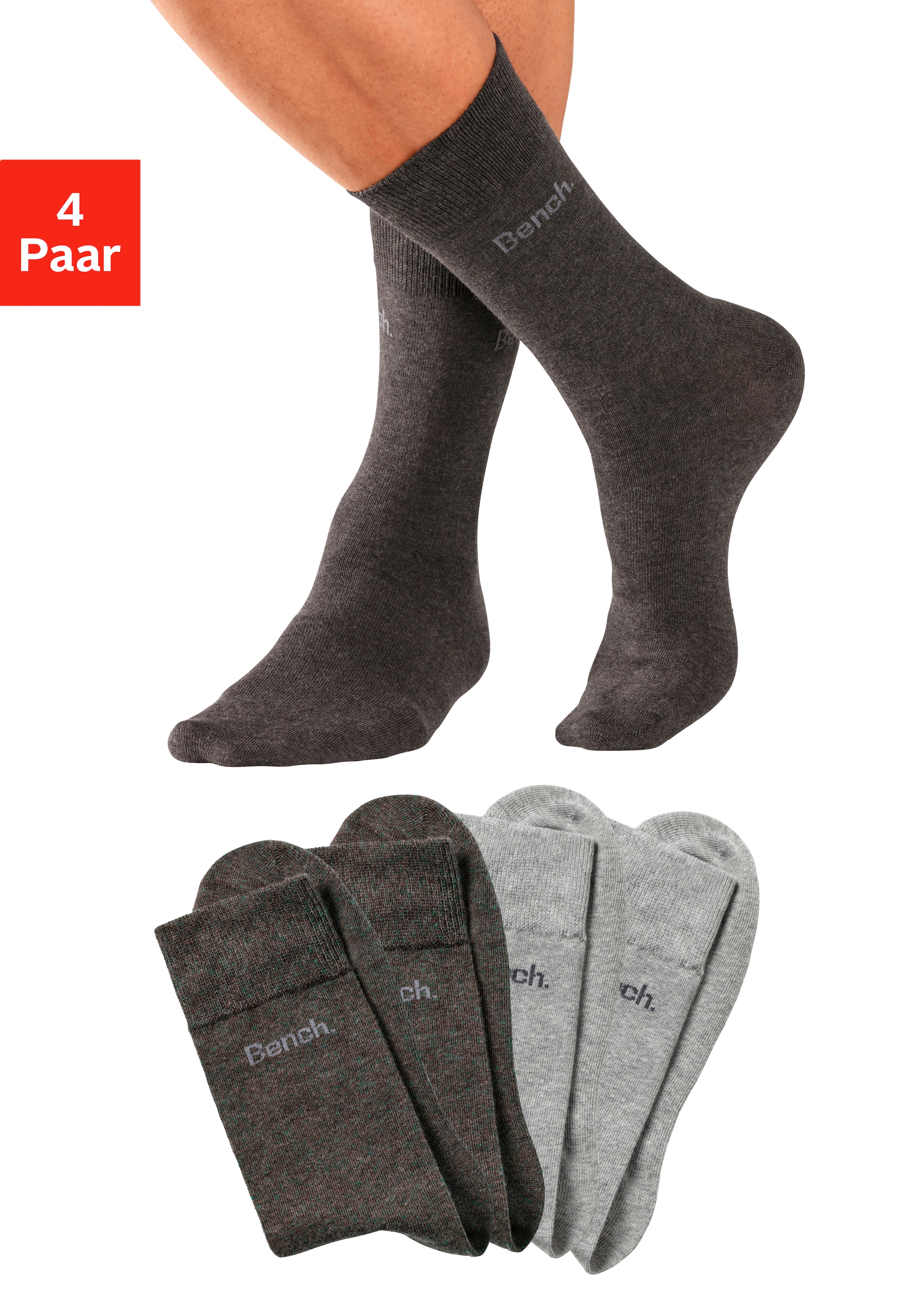 Bench. Basicsocken Packung, 4 Stk. tlg. in angenehm weicher Markenqualität