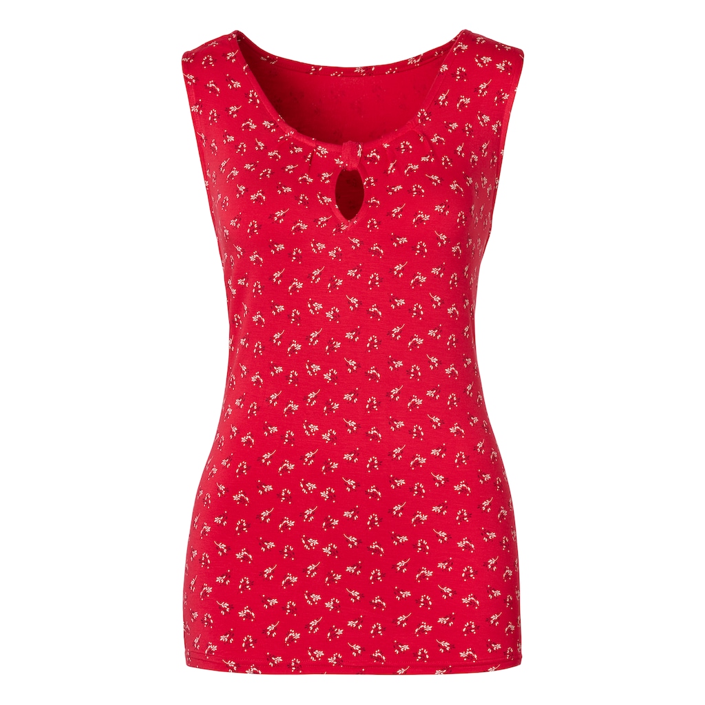 LASCANA Shirttop »mit kleinem Cut-Out am Ausschnitt«, (2er-Pack), aus weichem Viskose-Stretch