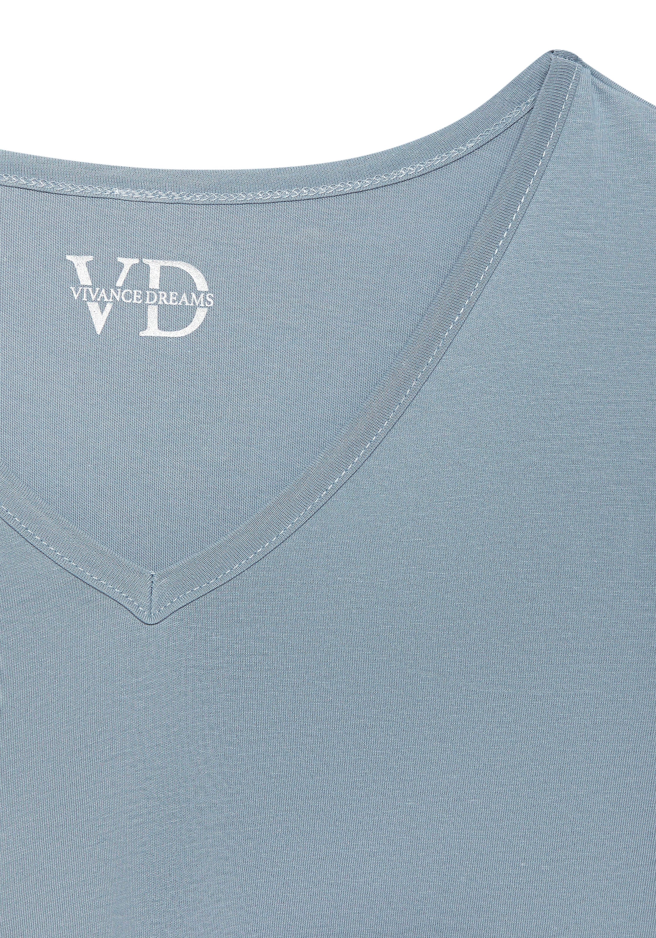 Vivance Dreams Haut de pyjama 1-teilig,  mit schönem V-Ausschnitt