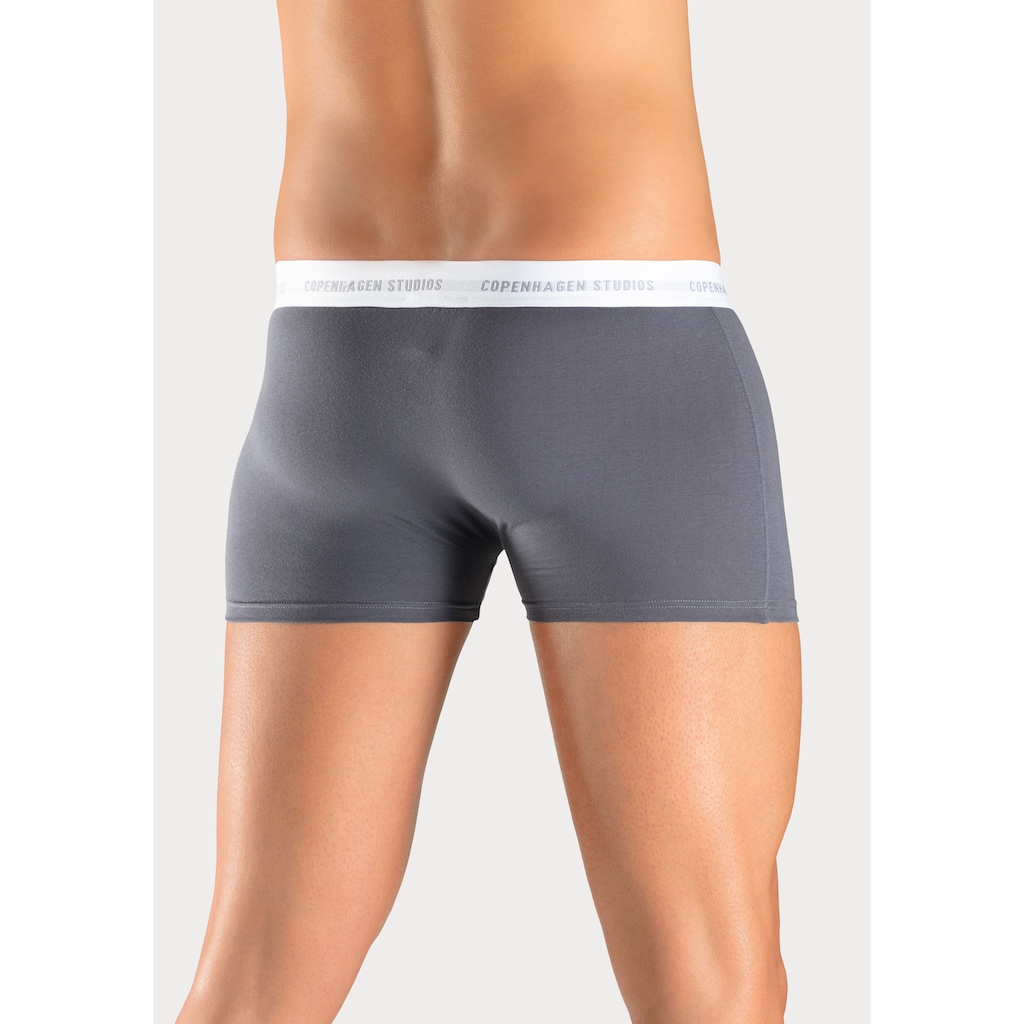 Copenhagen Studios Boxer »Boxershorts für Herren«, (Packung, 3 St., 3er Pack), mit weissem Logo-Bund