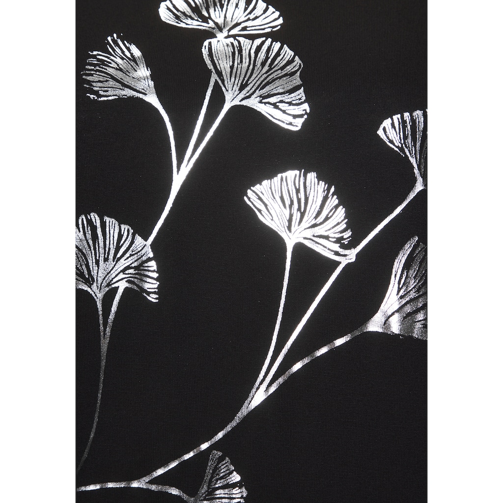 Vivance Kurzarmshirt »mit schimmerndem Blumenprint«, aus elastischer Viskose-Qualität