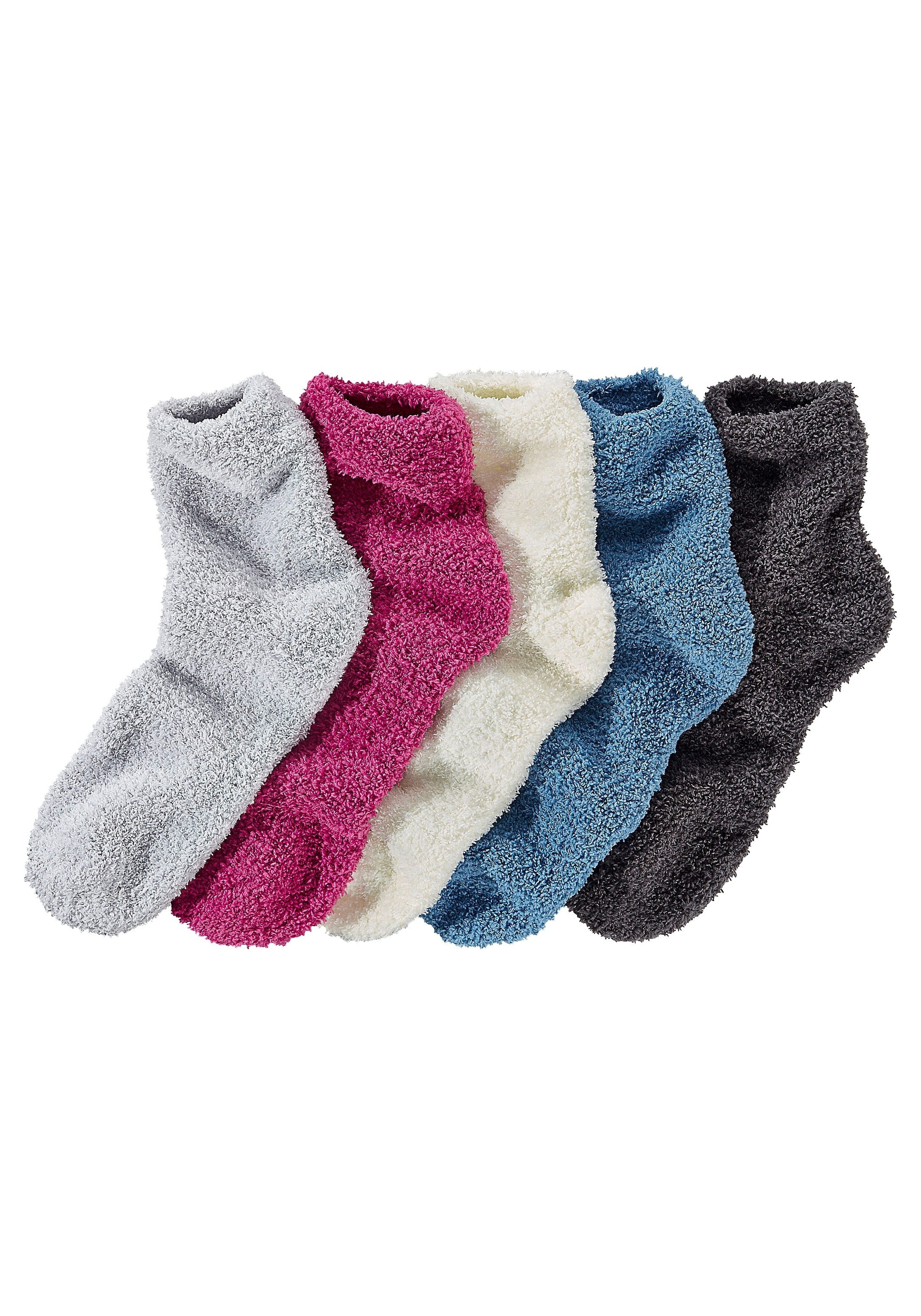 Lavana Kuschelsocken Packung, 5 Stk. tlg. ideal als Bettsocken