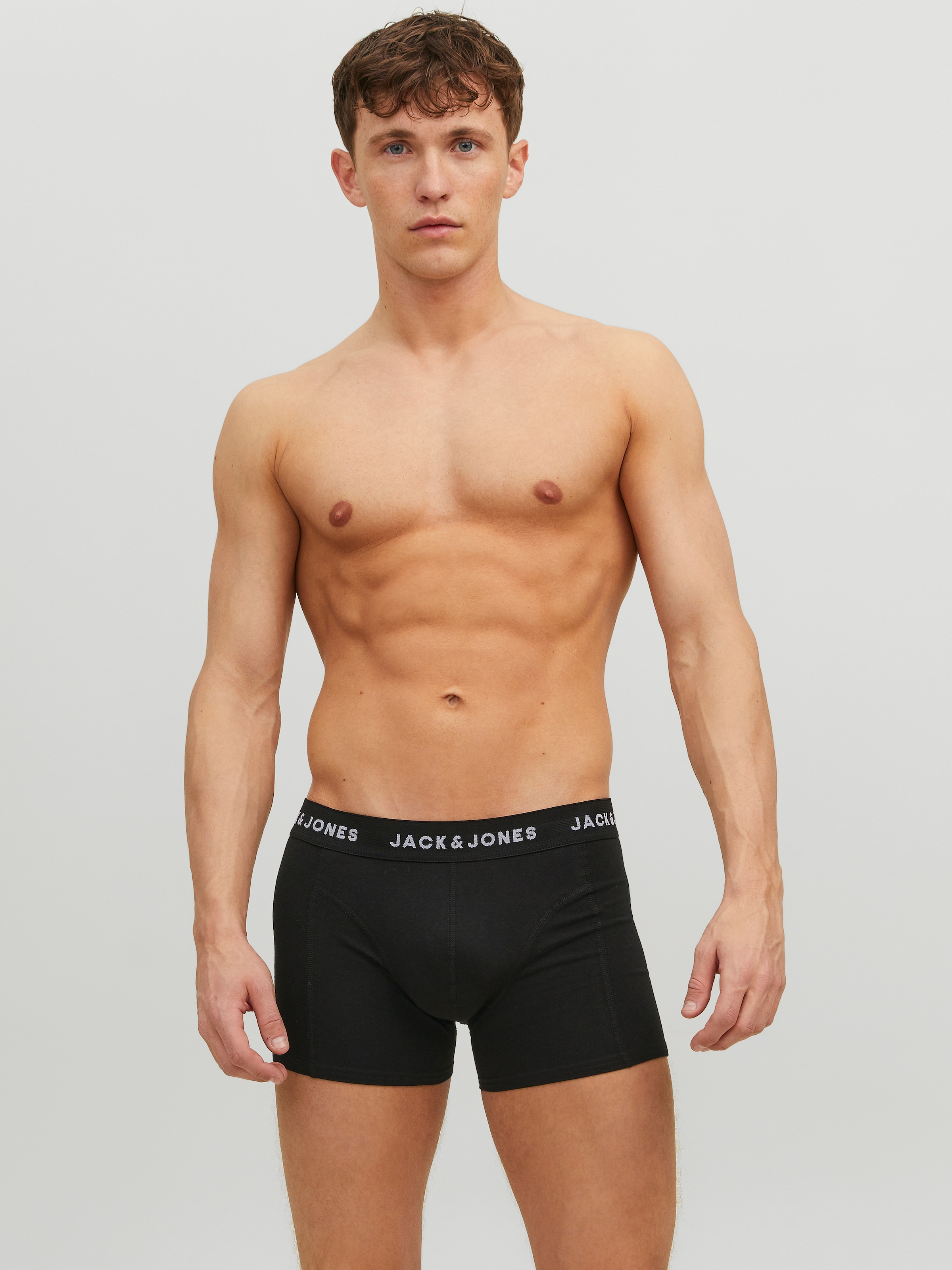 Jack & Jones Boxer »JACHUEY im Fünferpack mit toniger Naht und elastischem Bund«, 5 Stk. unifarben, modisch, eng anliegend, Baumwollmischung