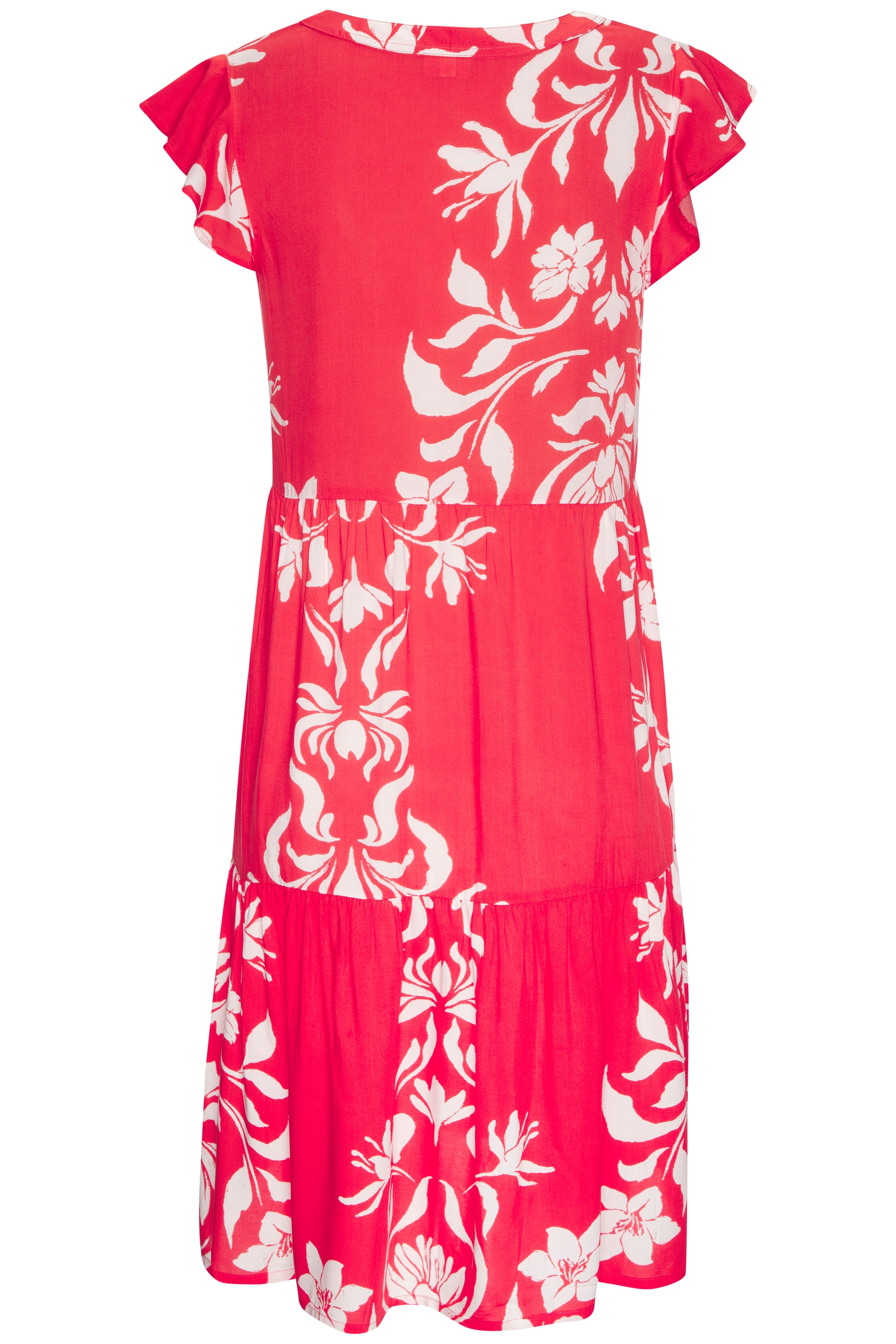 LASCANA Sommerkleid mit Blumenprint und süssen Flügelärmeln, Sommerkleid, Strandkleid