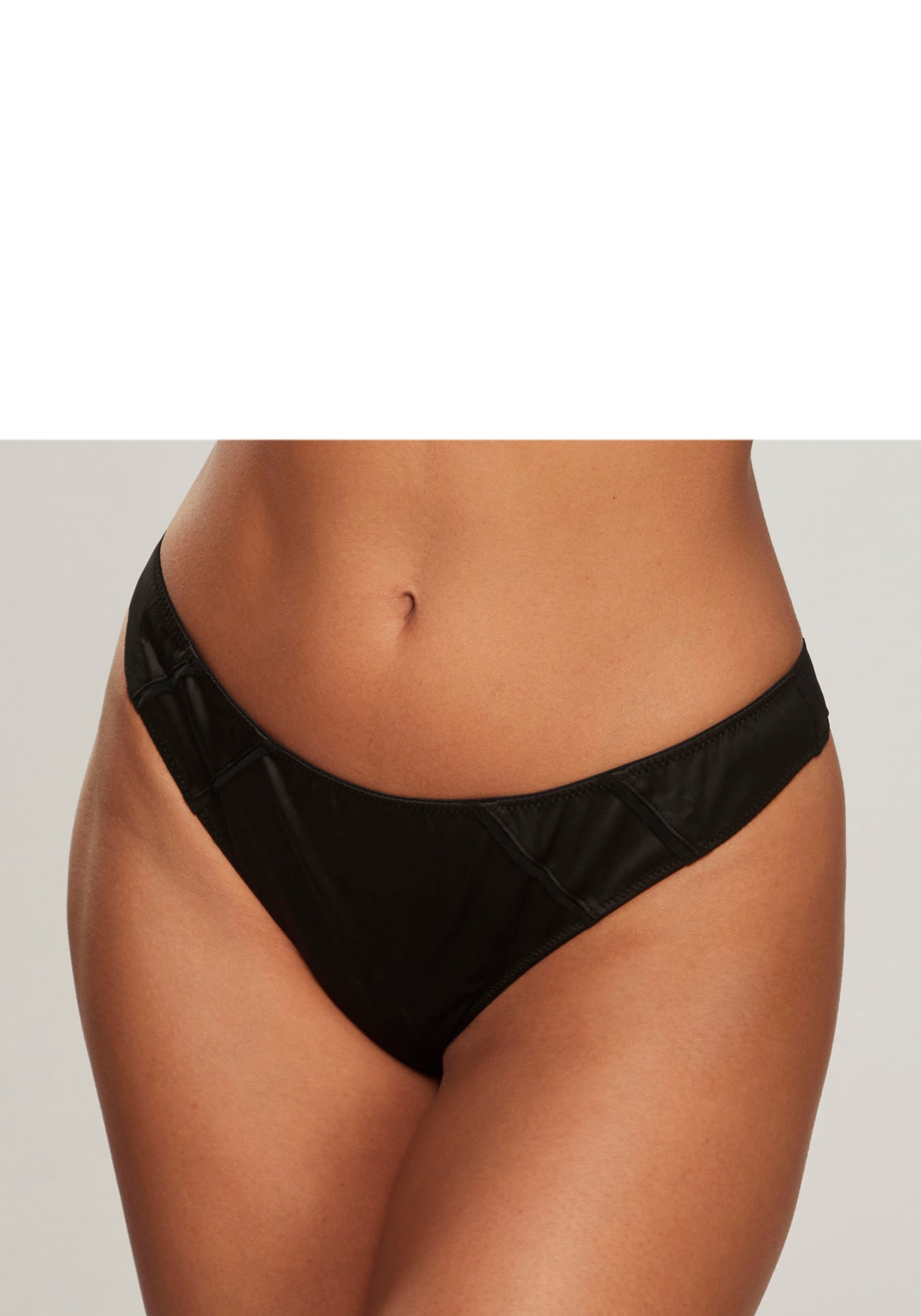 petite fleur gold String mit edlem Bänderdetail und Ringaccessoire aus Satin-Material