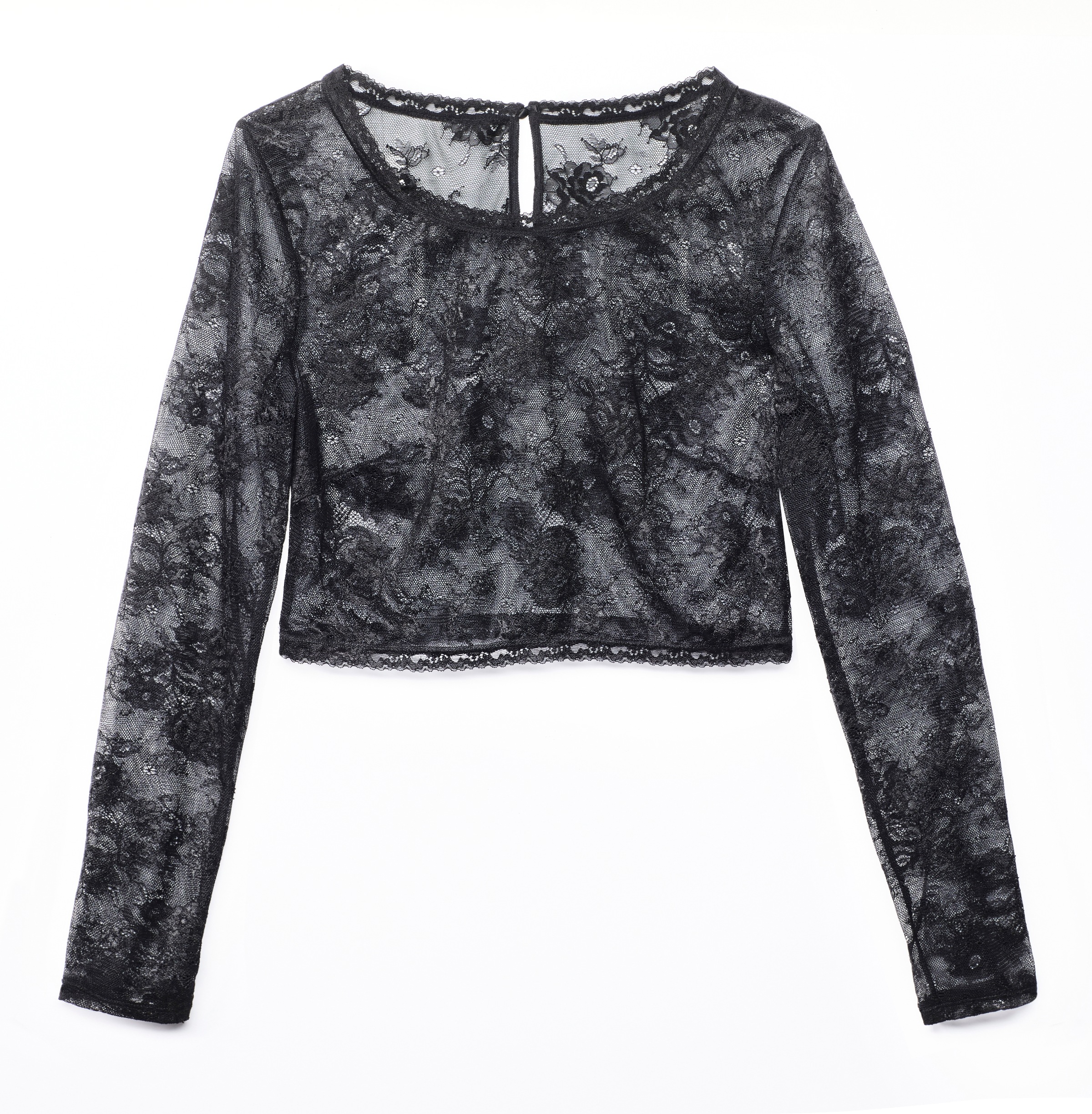 LASCANA Spitzentop mit langen Ärmeln – feminin, elegant und ideal zu kombinieren
