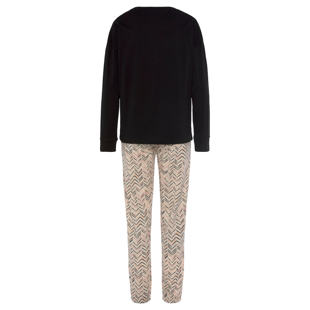 Vivance Dreams Pyjama, (2 tlg.), mit malerischem Fischgrat-Muster