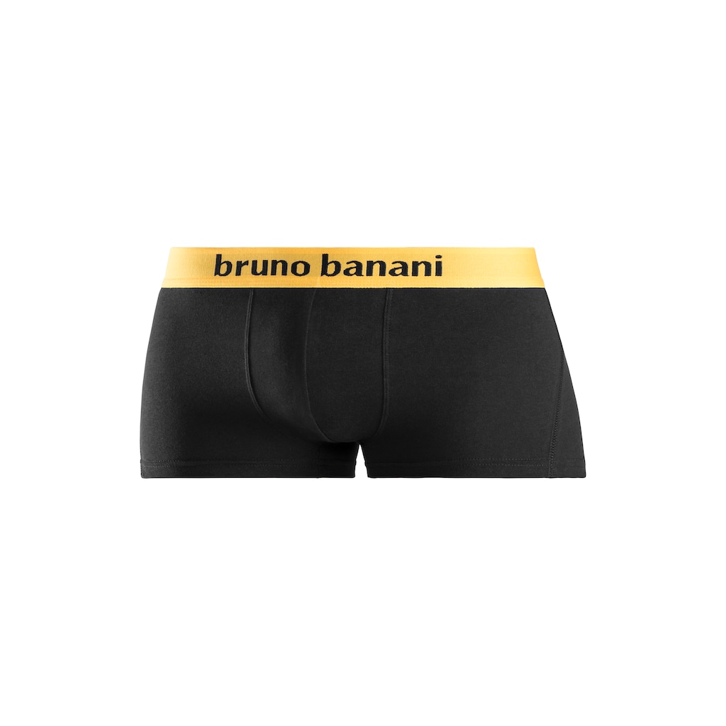 Bruno Banani Hipster, (Packung, 4 St.), knapp sitzende Boxershorts mit Logo Webbund aus Baumwollmischung
