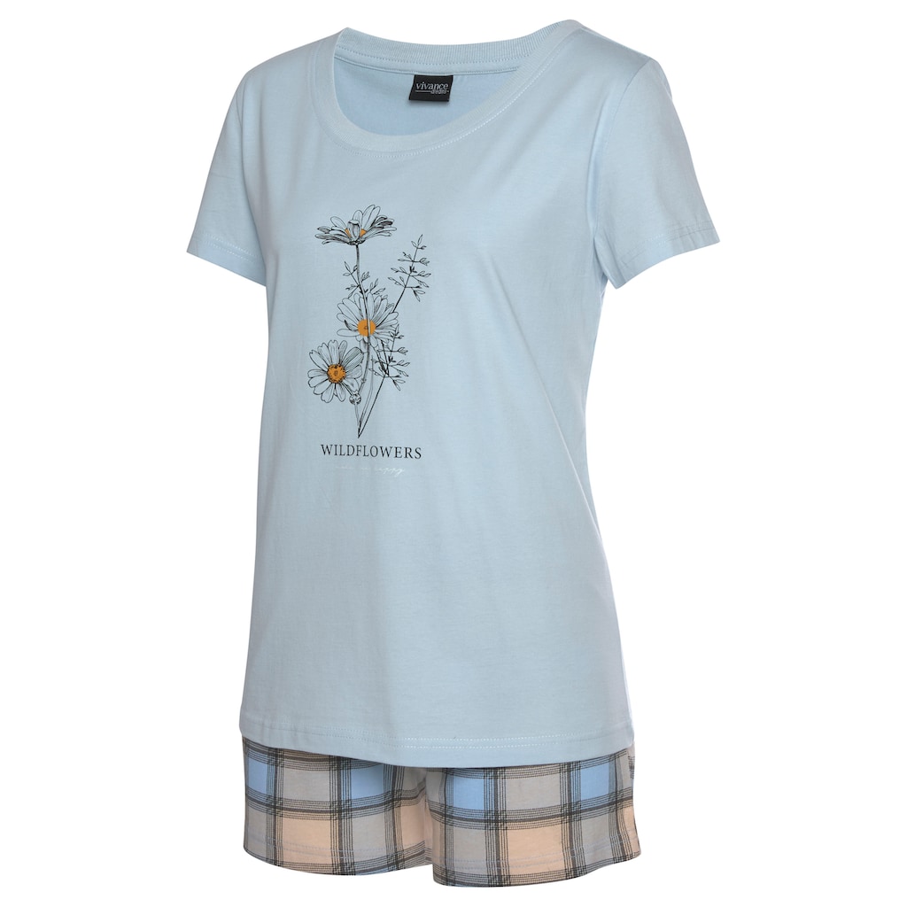 Vivance Dreams Shorty, (4 tlg., 2 Stück), mit Frontdruck