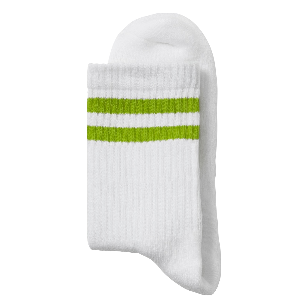 LASCANA Tennissocken, (Packung, 3 Paar), mit farbigen Ringeln am Bündchen
