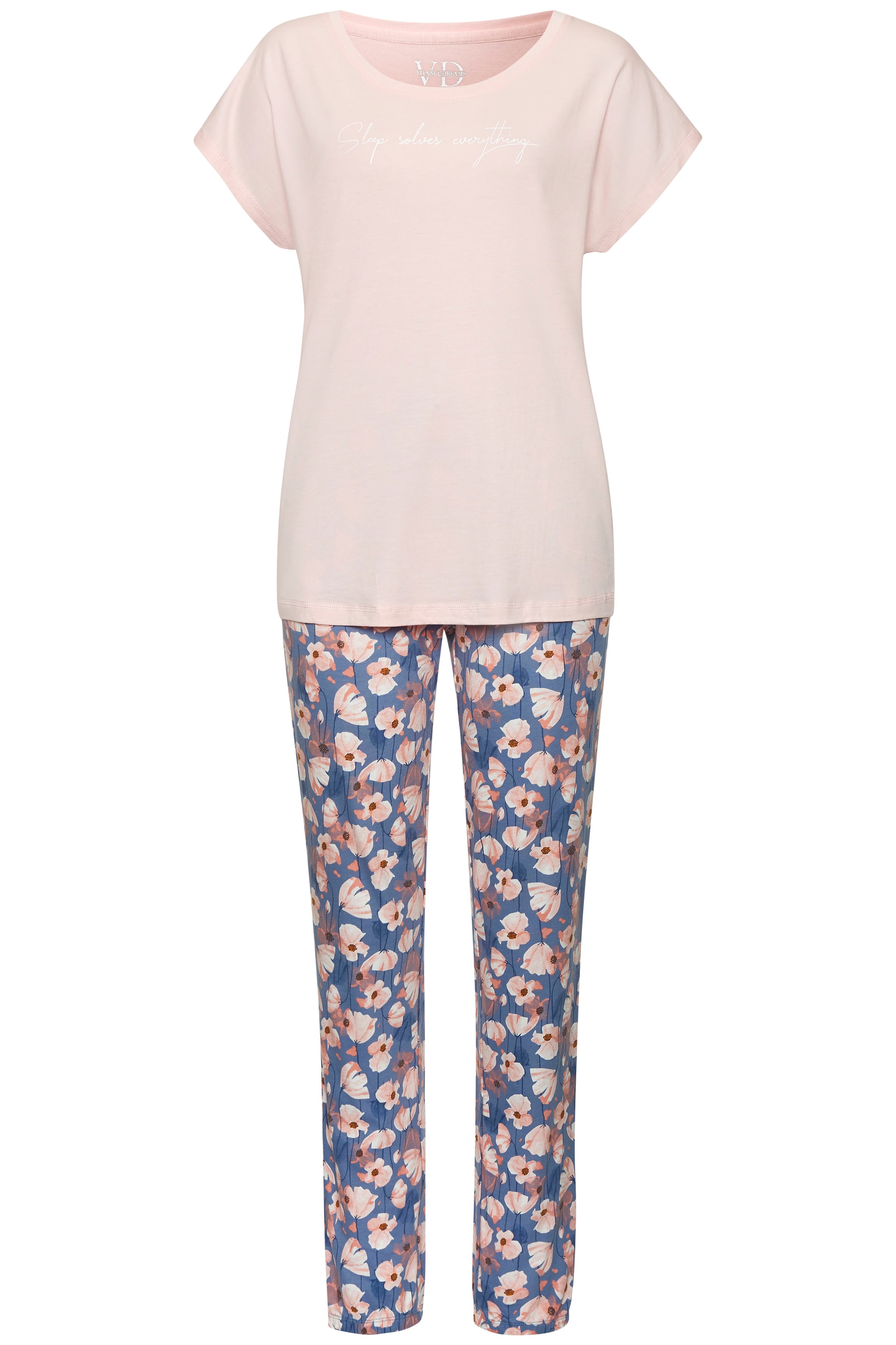 Vivance Dreams Pyjama Set, 2 tlg. mit schönem Alloverprint