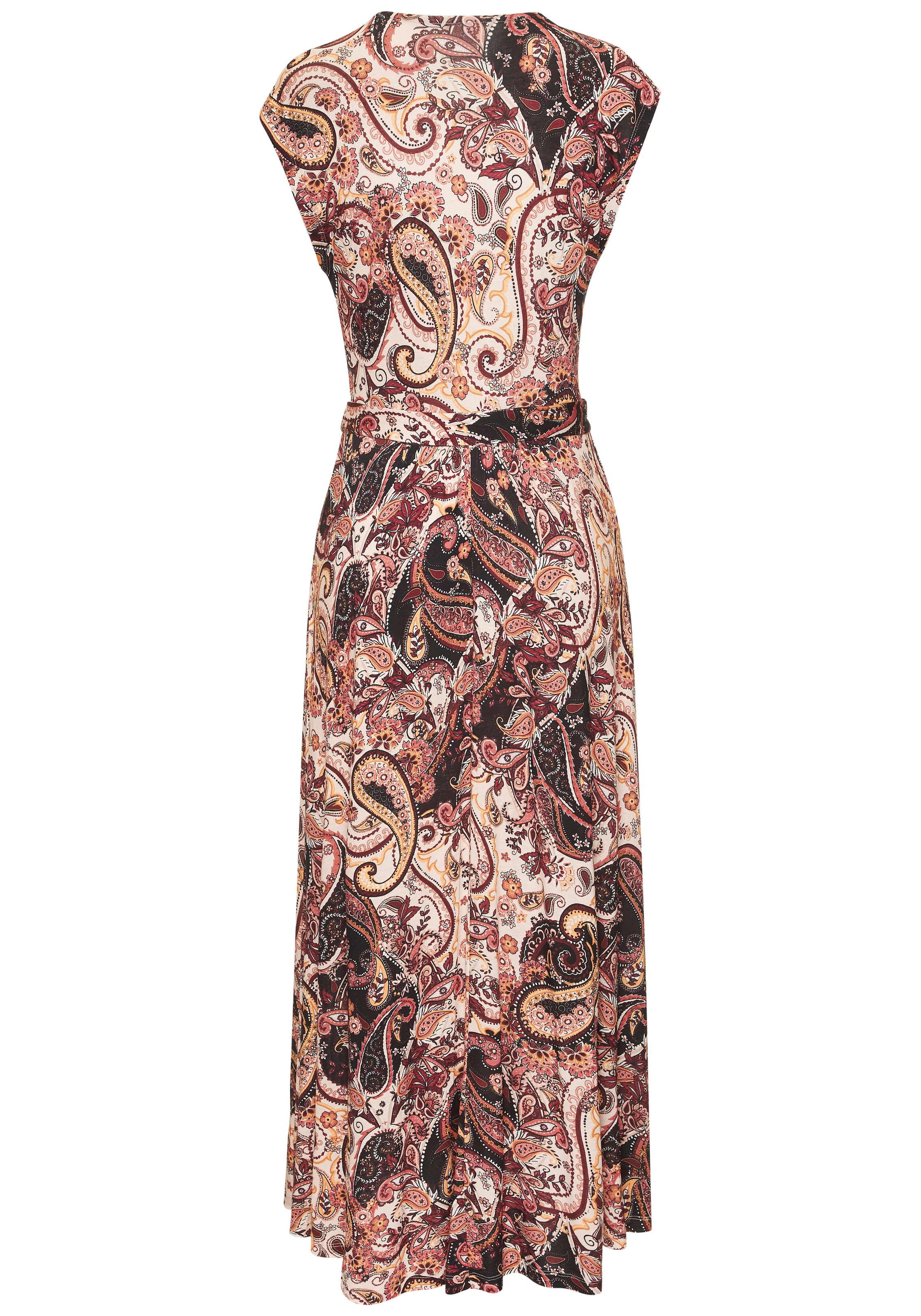 Vivance Maxi robe mit Bindegürtel,  mit Alloverdruck, Sommerkleid mit Taschen, Strandkleid