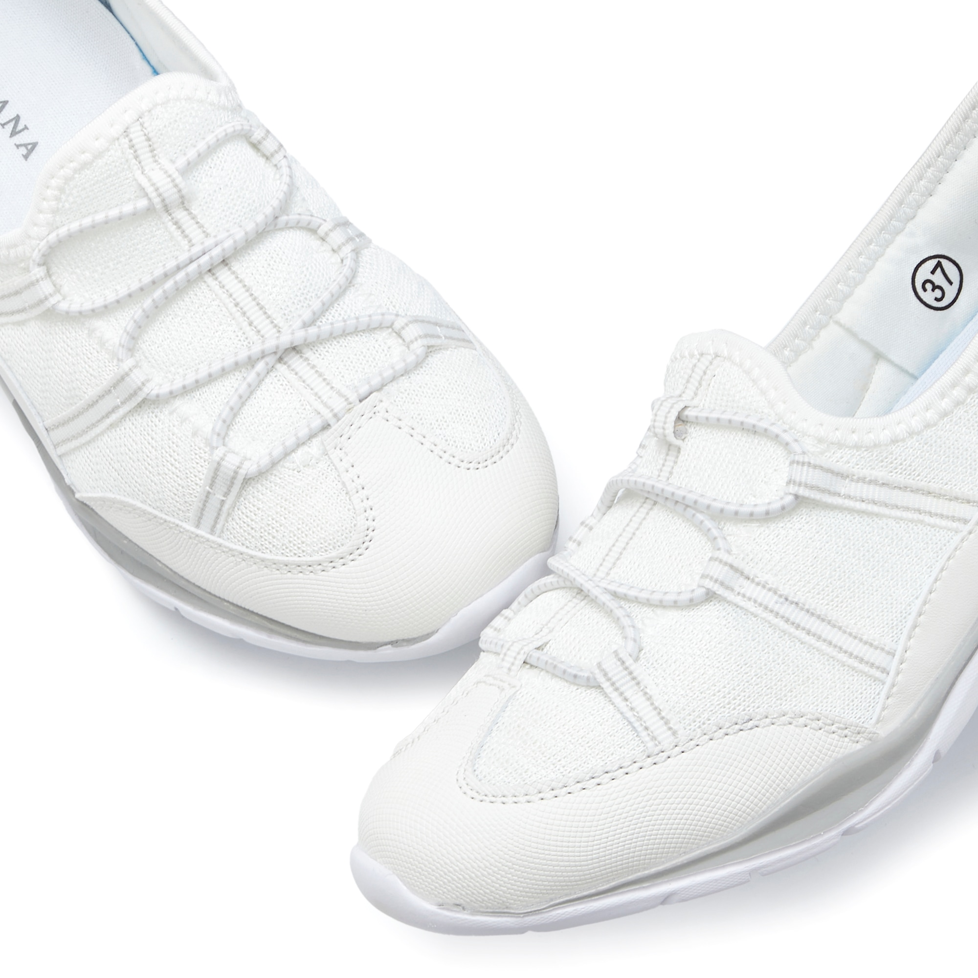 LASCANA Sneaker »Halbschuh, Freizeitschuh, Slipper,«, zum Reinschlüpfen mit elastischen Schnürbändern VEGAN