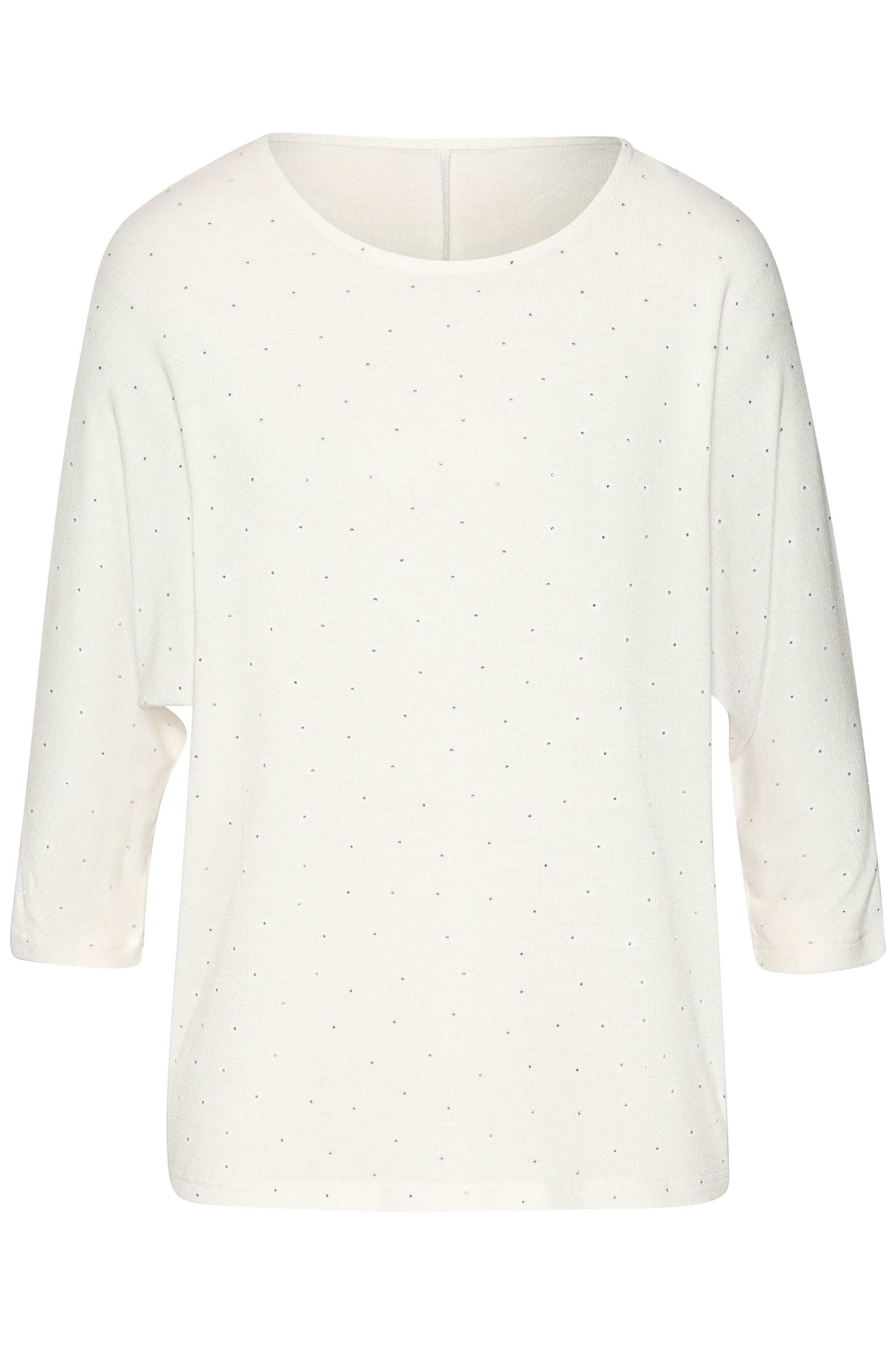 LASCANA Rundhalsshirt »mit funkelnden Strass-Steinen« aus weichem Viskose-Strick