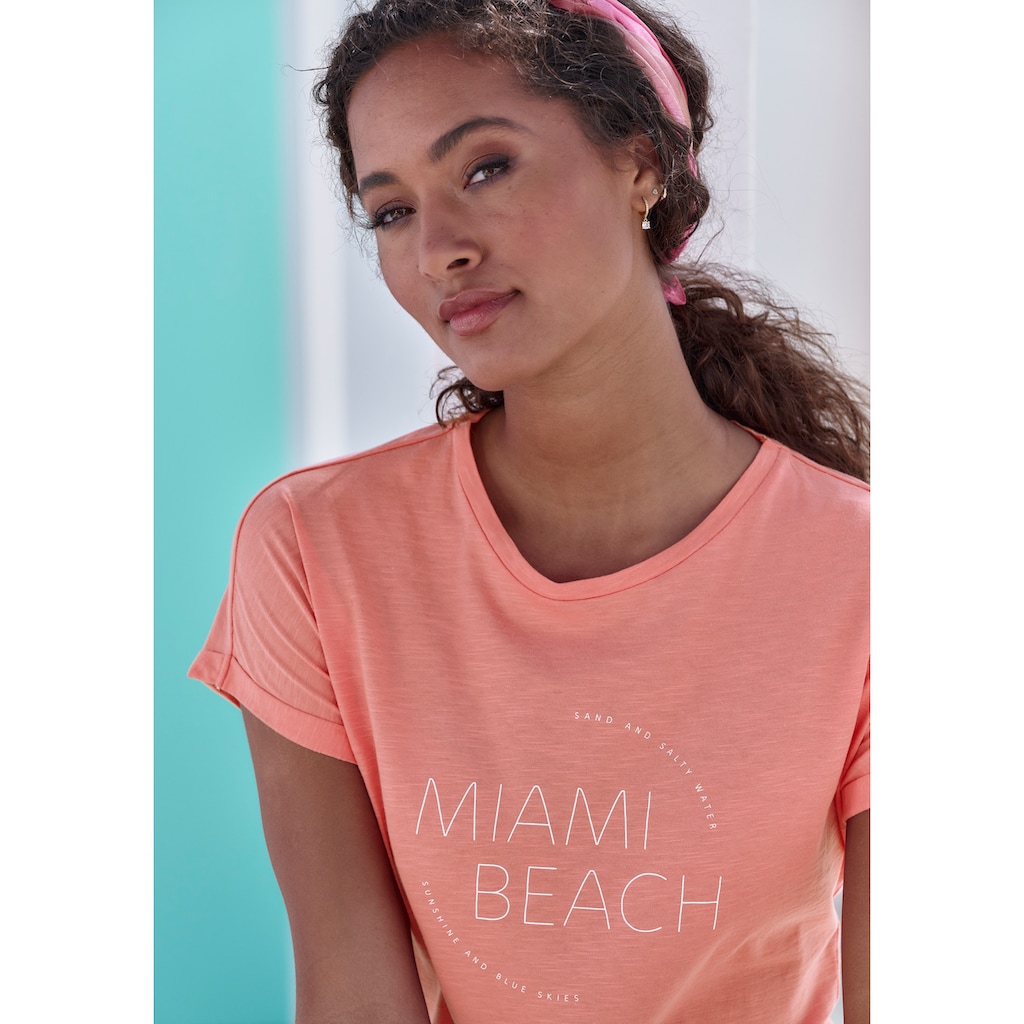 Vivance T-Shirt »mit modischem Frontprint«, aus weicher Baumwoll-Qualität