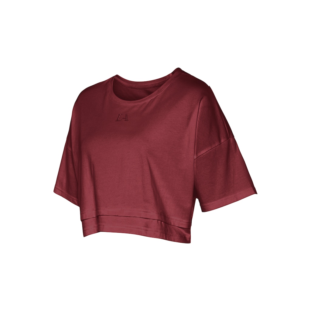LASCANA Kurzarmshirt, mit kastigem Schnitt und Lagen-Look