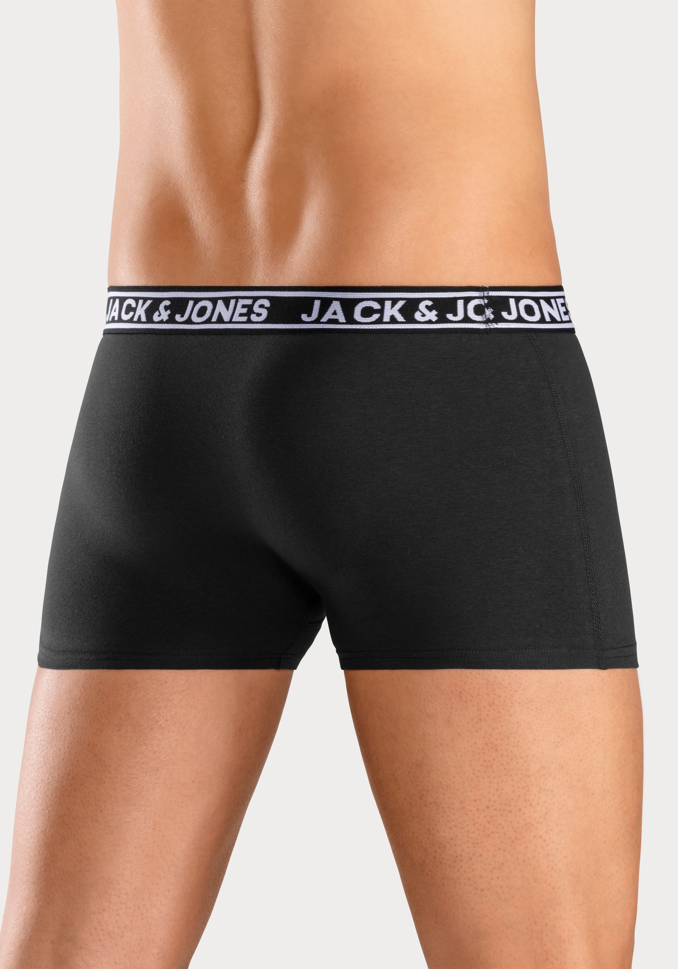 Jack & Jones Trunk »JACCRISP im 6er Pack mit Logobund und Stretchkomfort« Packung, 6 Stk. unifarben mit Farbeinsatz, modisch, eng anliegend, Baumwollmischung