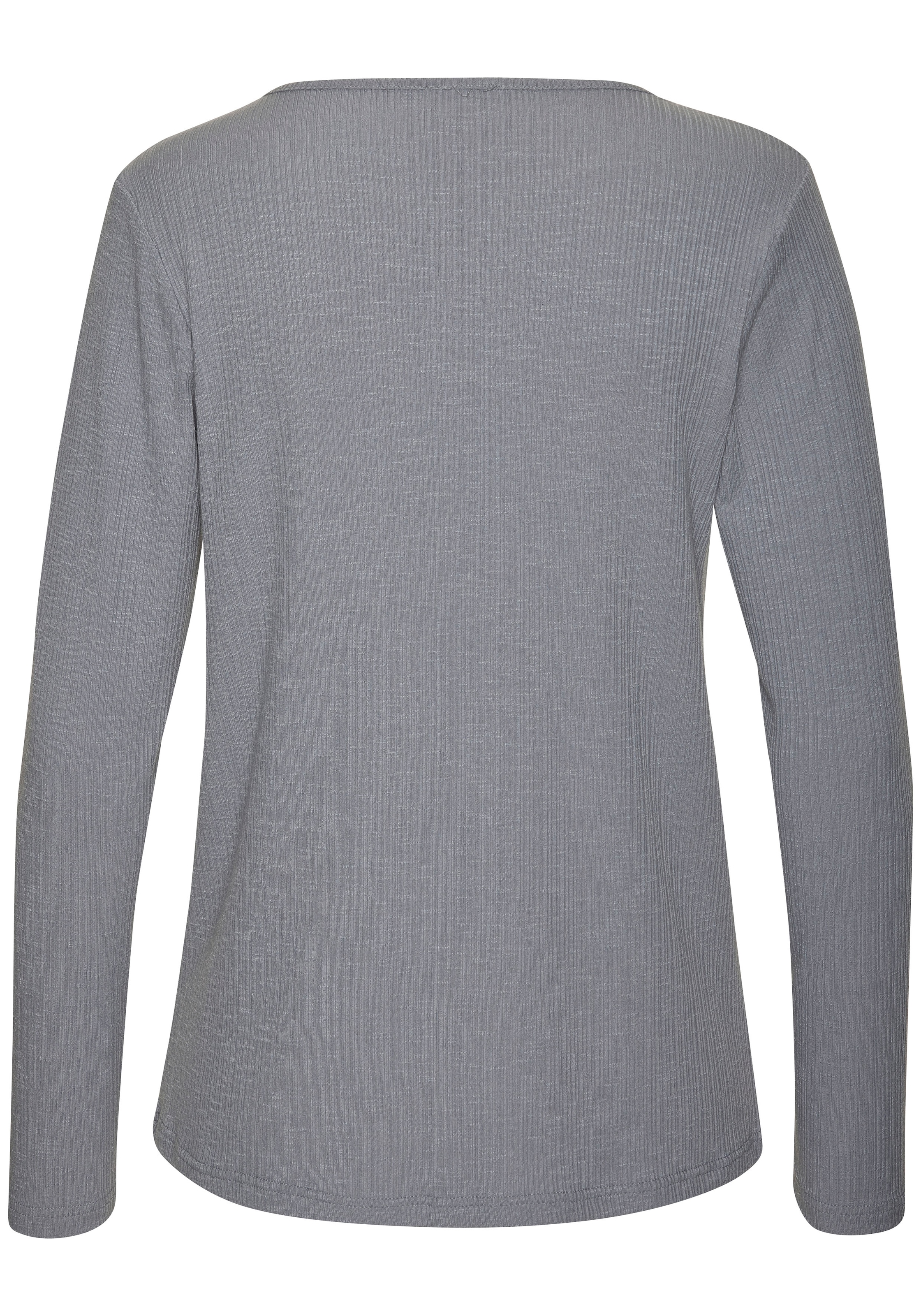 Vivance Langarmshirt »mit modischer Rippstruktur« aus weichfliessender Qualität mit Viskose