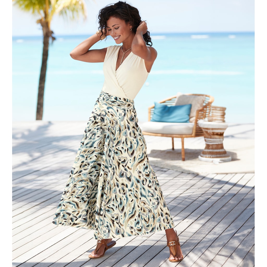 LASCANA Hosenrock, mit Alloverdruck, Culotte, extraweites Bein