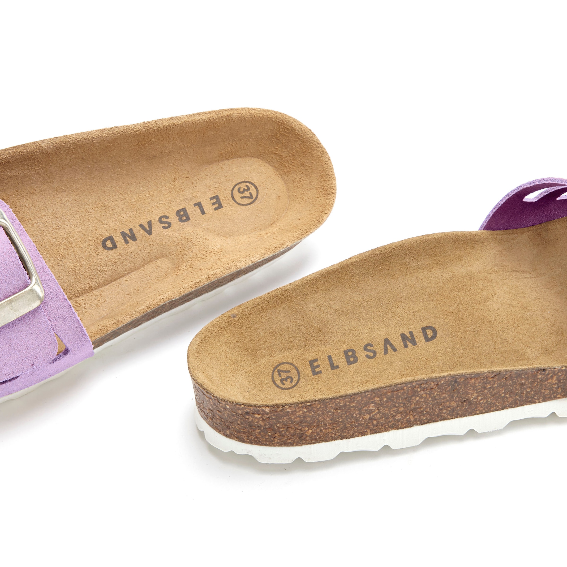 Elbsand Pantolette »Sandale«, Mule, offener Schuh aus Leder mit weichem Komfortkorkfussbett