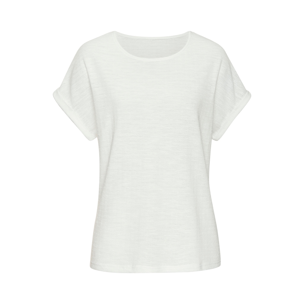 Vivance T-Shirt »aus bügelfreiem Strukturstrick«, (2er-Pack), aus bügelfreiem Strukturstrick und mit recycelten Polyester-Fasern