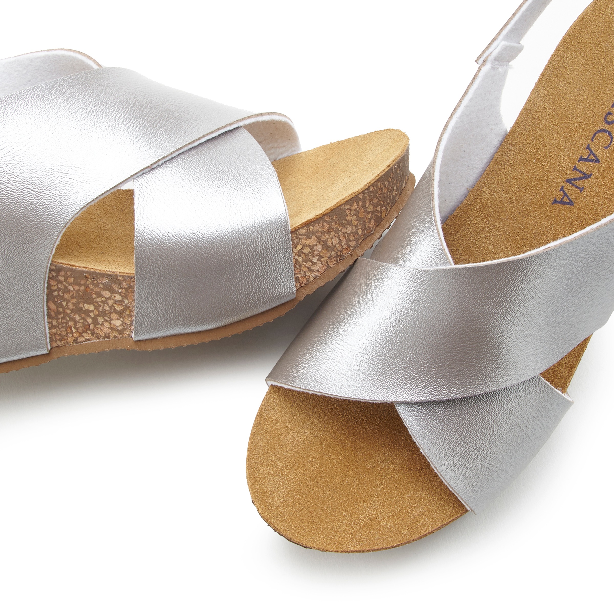 LASCANA Sandalette »Sommerschuh«, Sommerschuh mit Keilabsatz und Korkfussbett