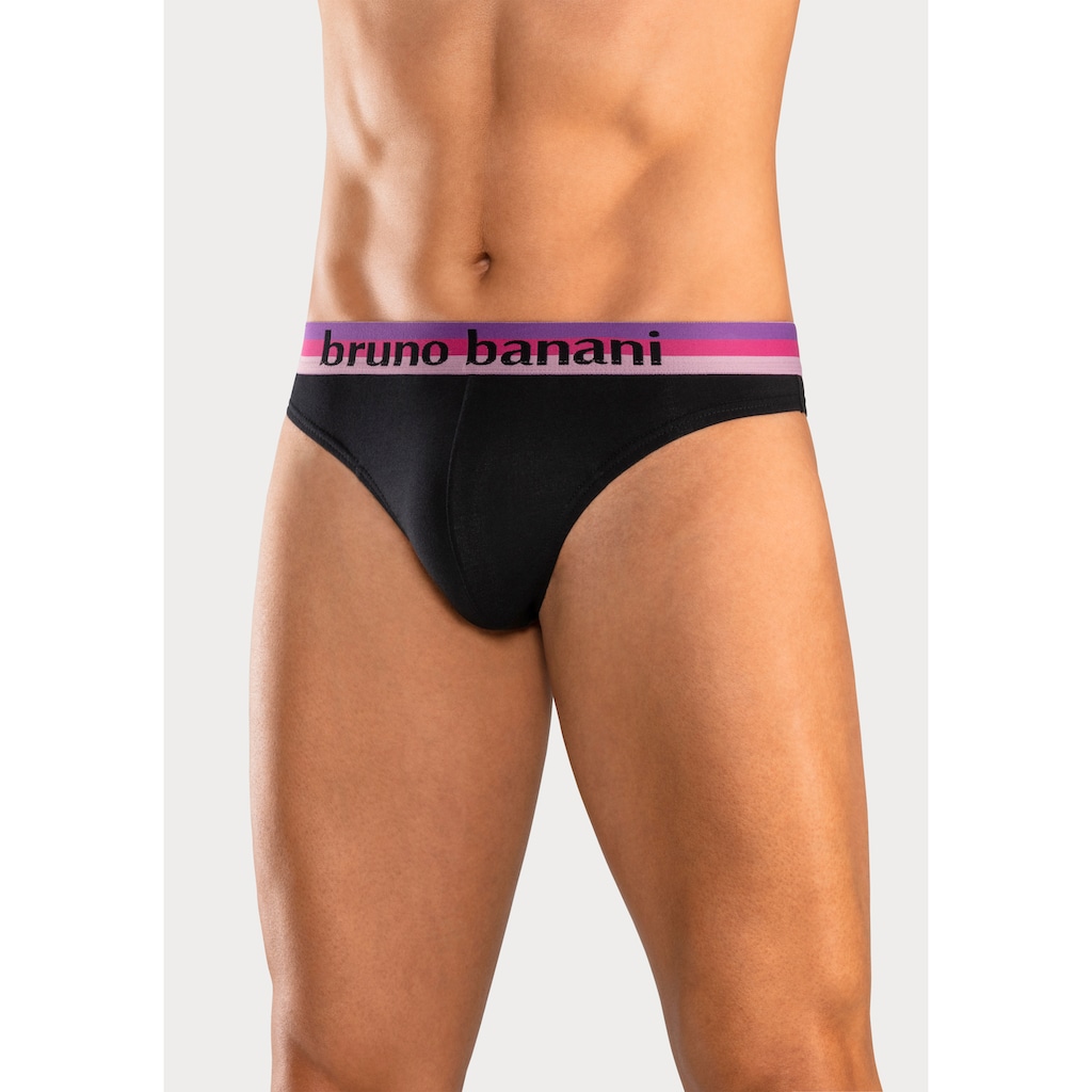Bruno Banani String, (Packung, 5 St.), mit Streifen Logo Webbund