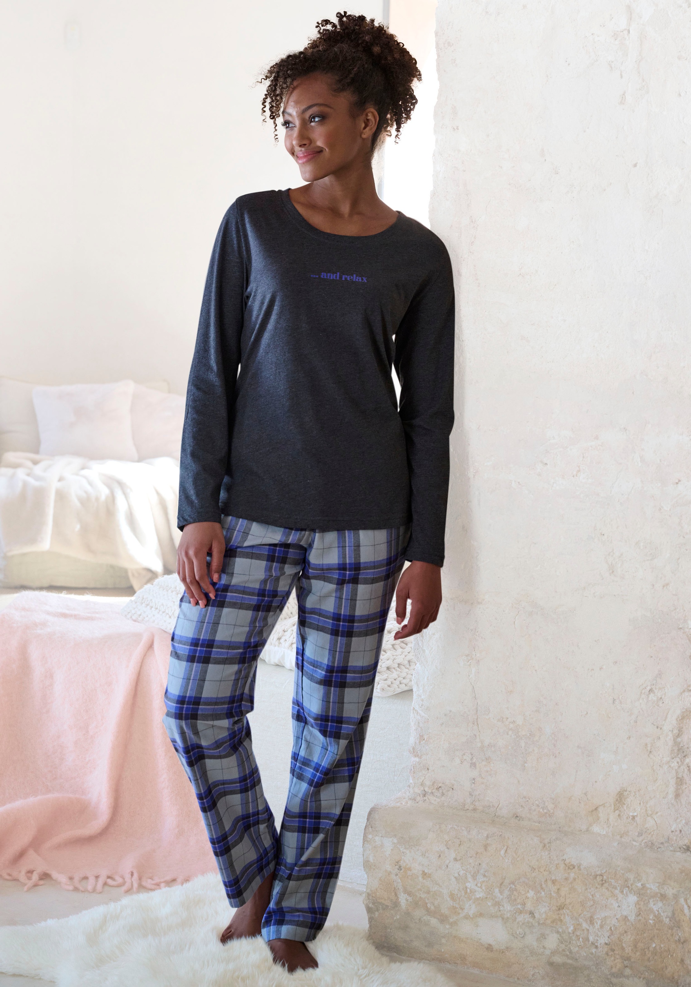 Vivance Dreams Pyjama 2 tlg. aus kuschelig weichem Flanell