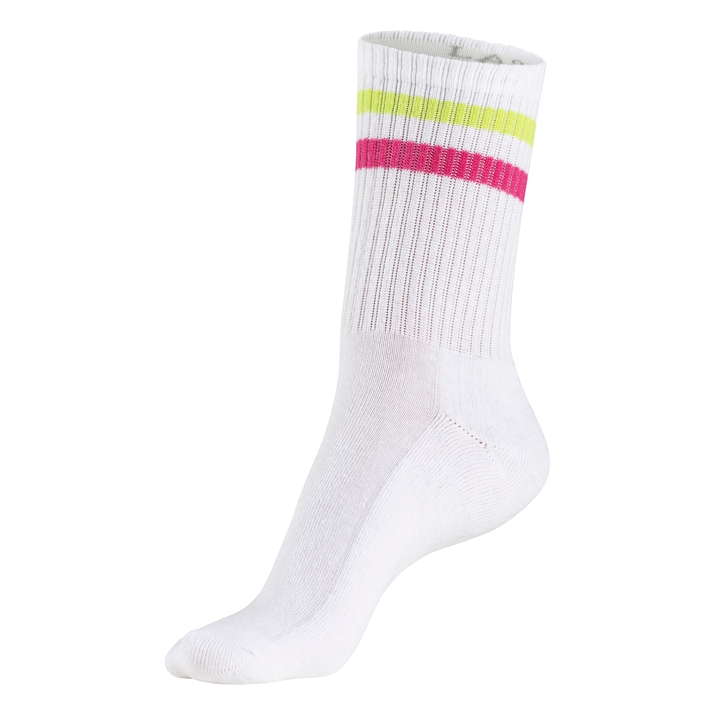 LASCANA Tennissocken, (Packung, 3 Paar), mit Frotteesohle und Stickerei