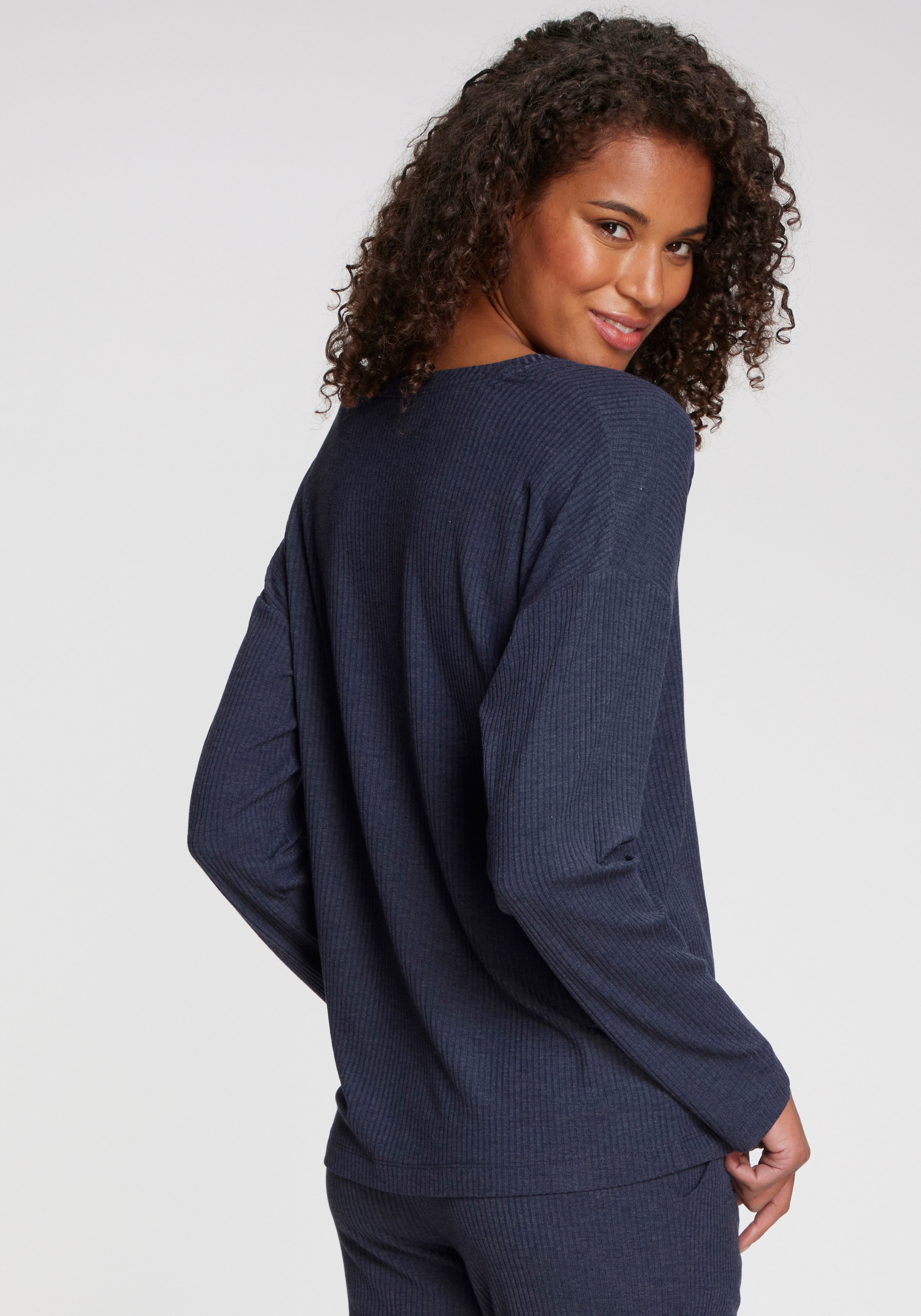 s.Oliver Pyjamaoberteil 1-teilig,  aus weicher Rippqualität