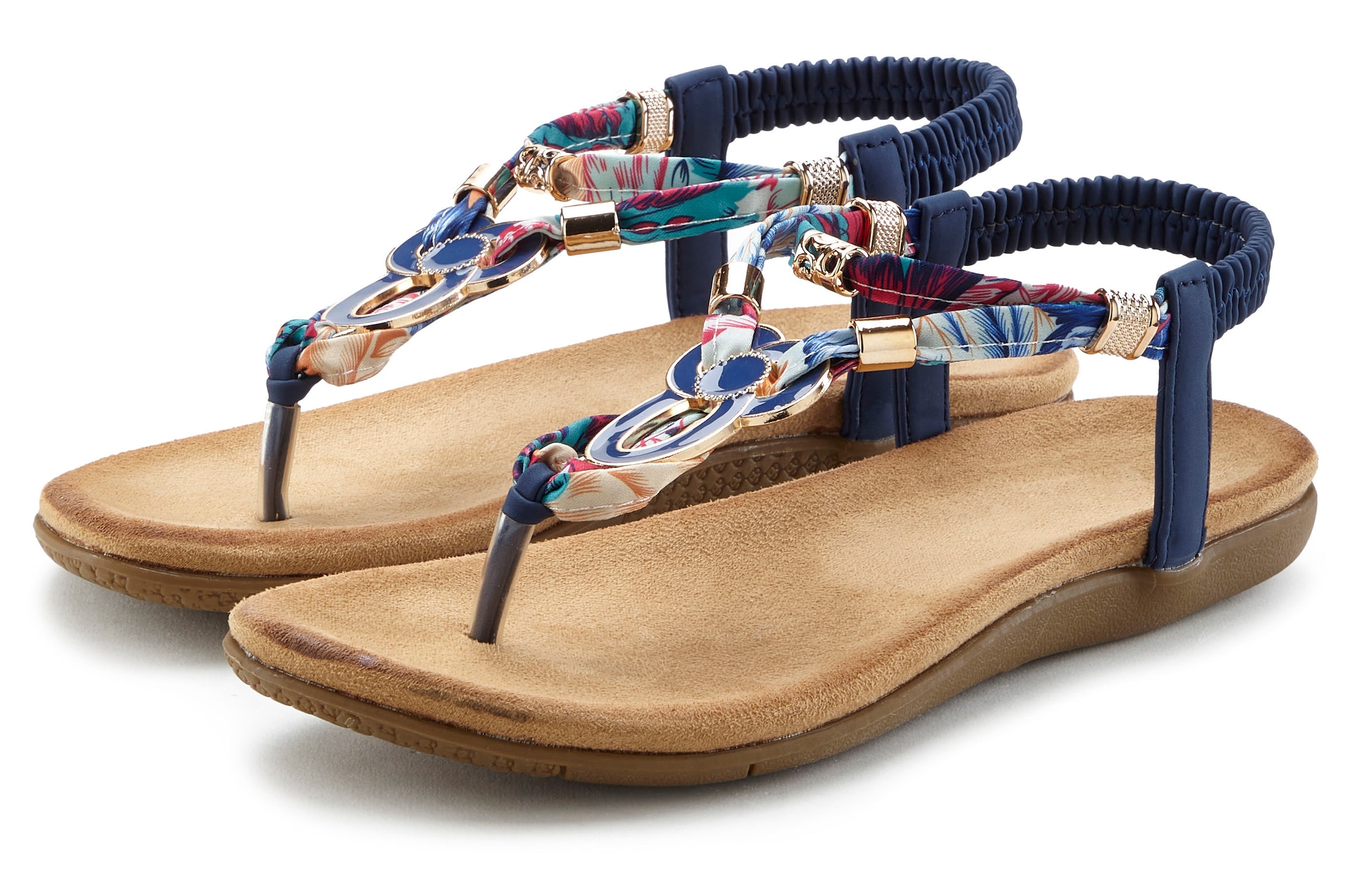 LASCANA Zehentrenner, Sandale, Pantolette mit Stretcheinsatz