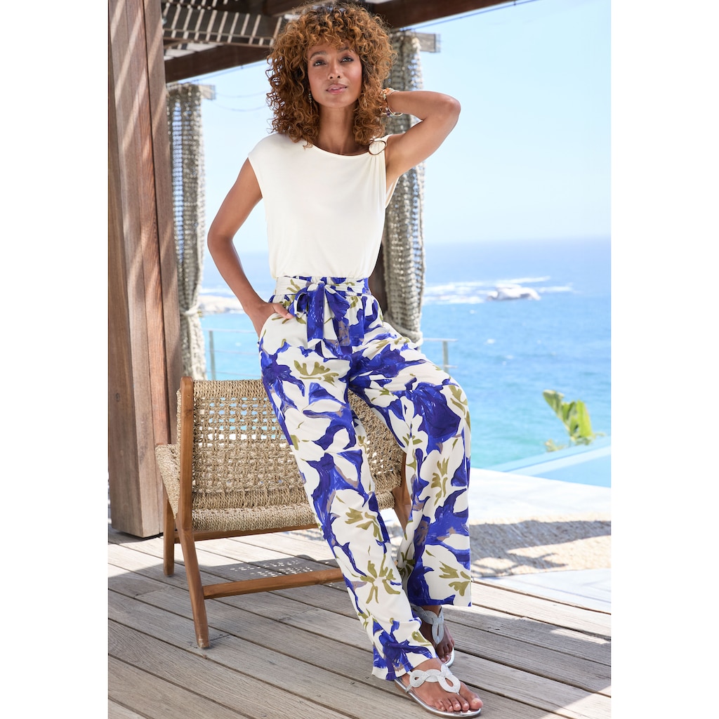 Vivance Palazzohose, mit grossem Blumendruck