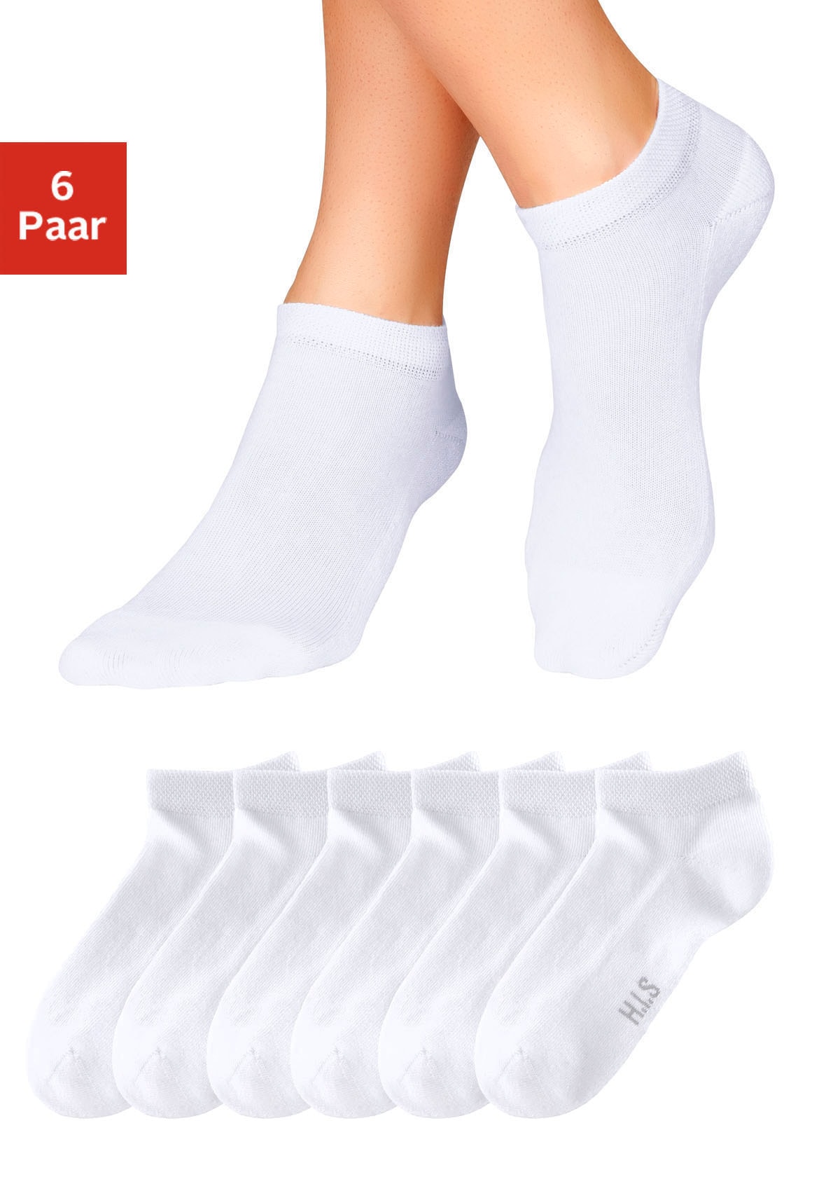 H.I.S Sneakersocken Packung, 6 Stk. tlg. mit weicher Frotteesohle